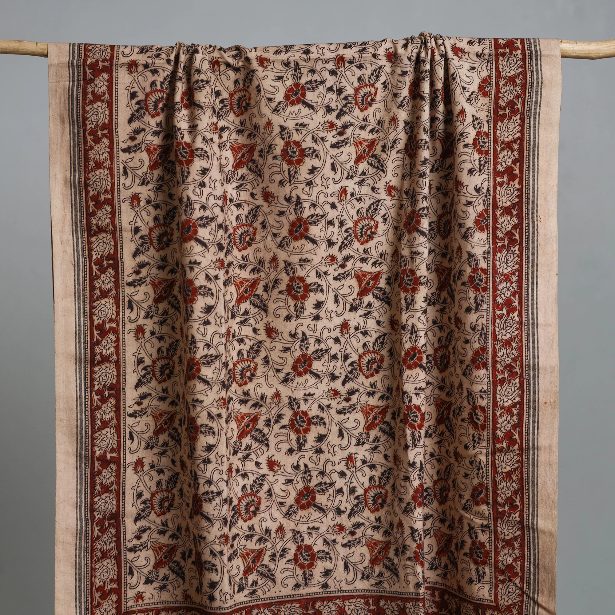 Handloom Cotton Natural Dyed Block Print Pedana Kalamkari Towel 25 - Image 2