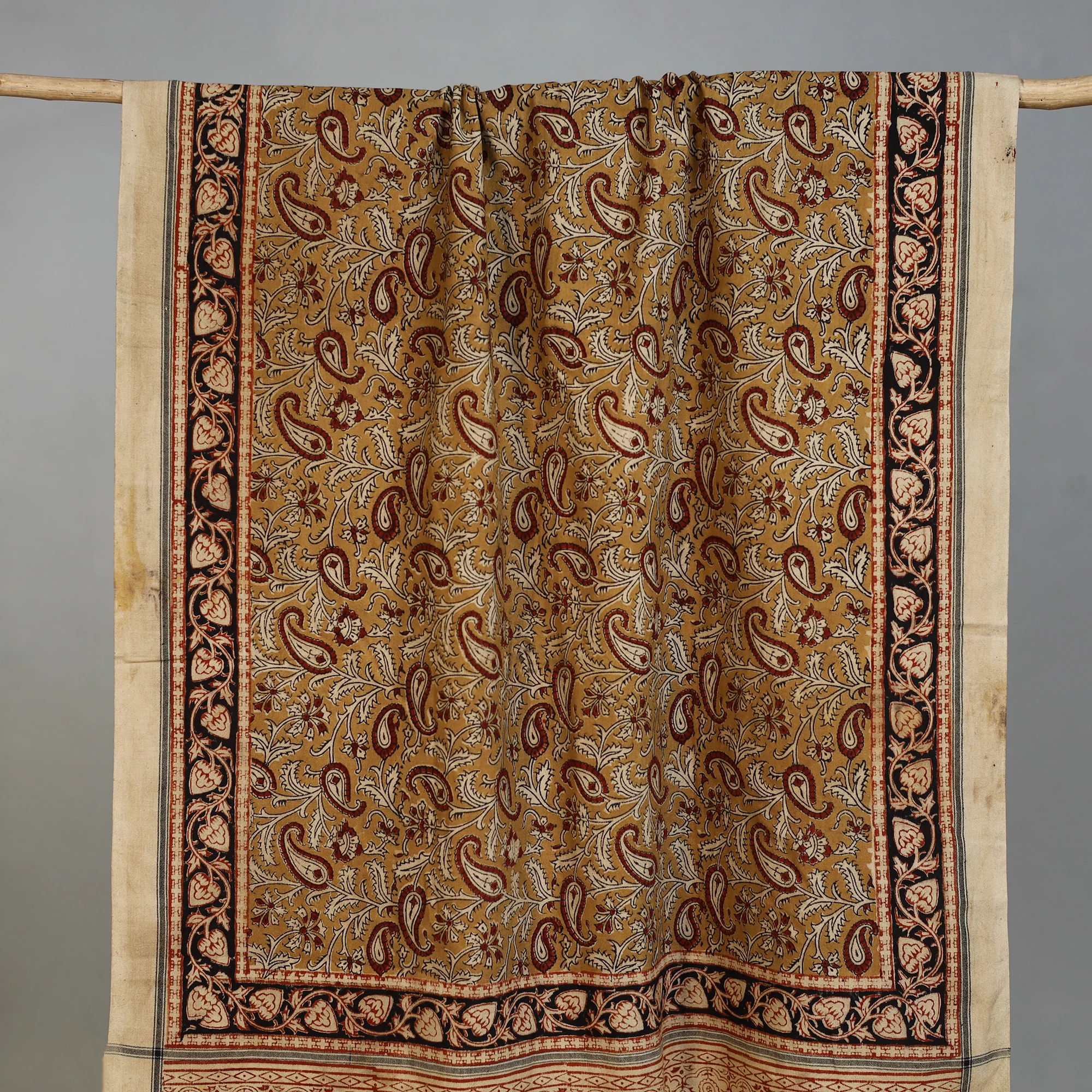 Handloom Cotton Natural Dyed Block Print Pedana Kalamkari Towel 26 - Image 2