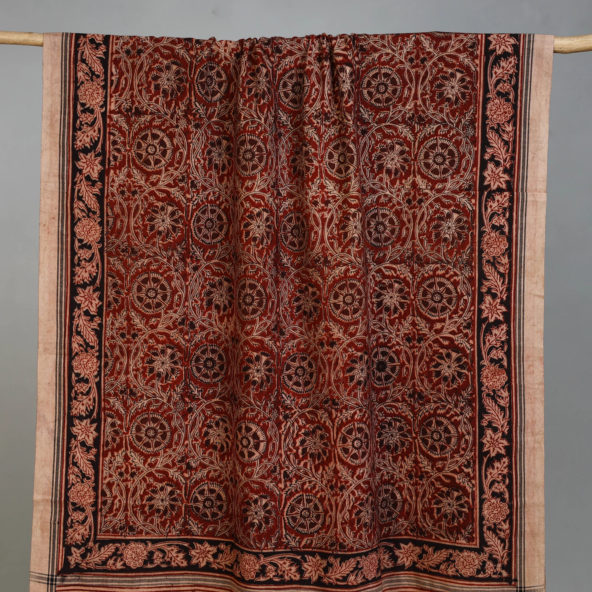 Handloom Cotton Natural Dyed Block Print Pedana Kalamkari Towel 29 - Image 2
