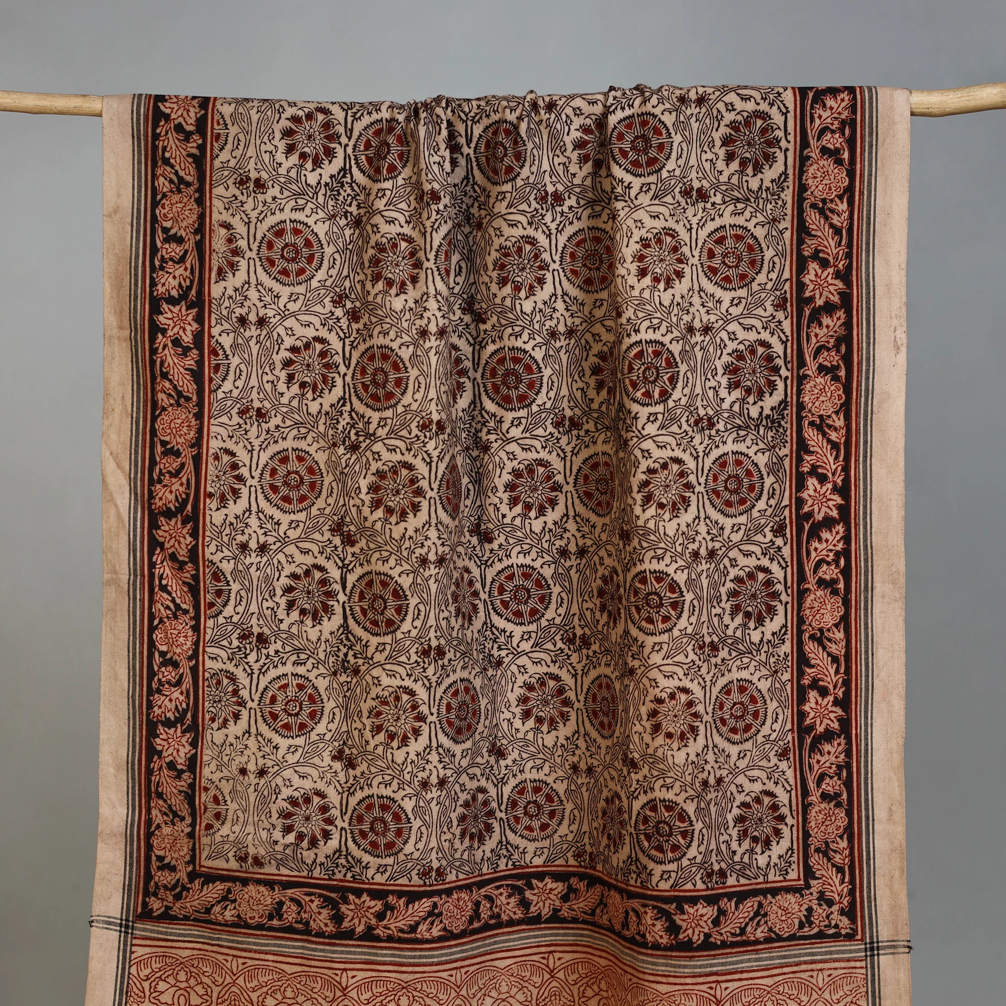 Handloom Cotton Natural Dyed Block Print Pedana Kalamkari Towel 31 - Image 2