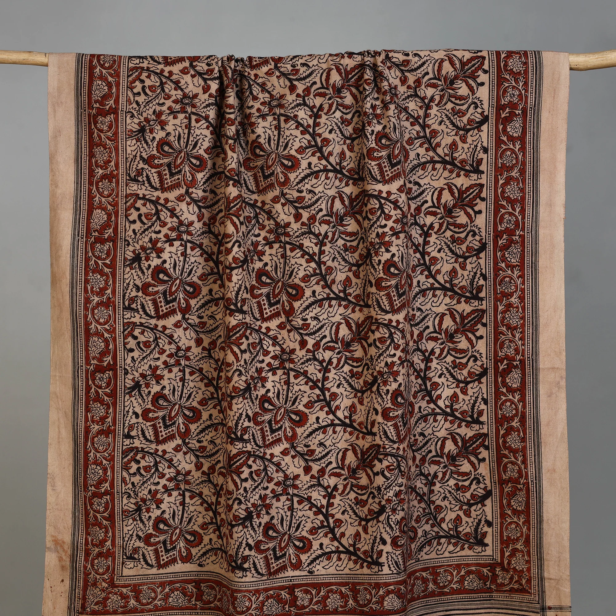 Handloom Cotton Natural Dyed Block Print Pedana Kalamkari Towel 33 - Image 2