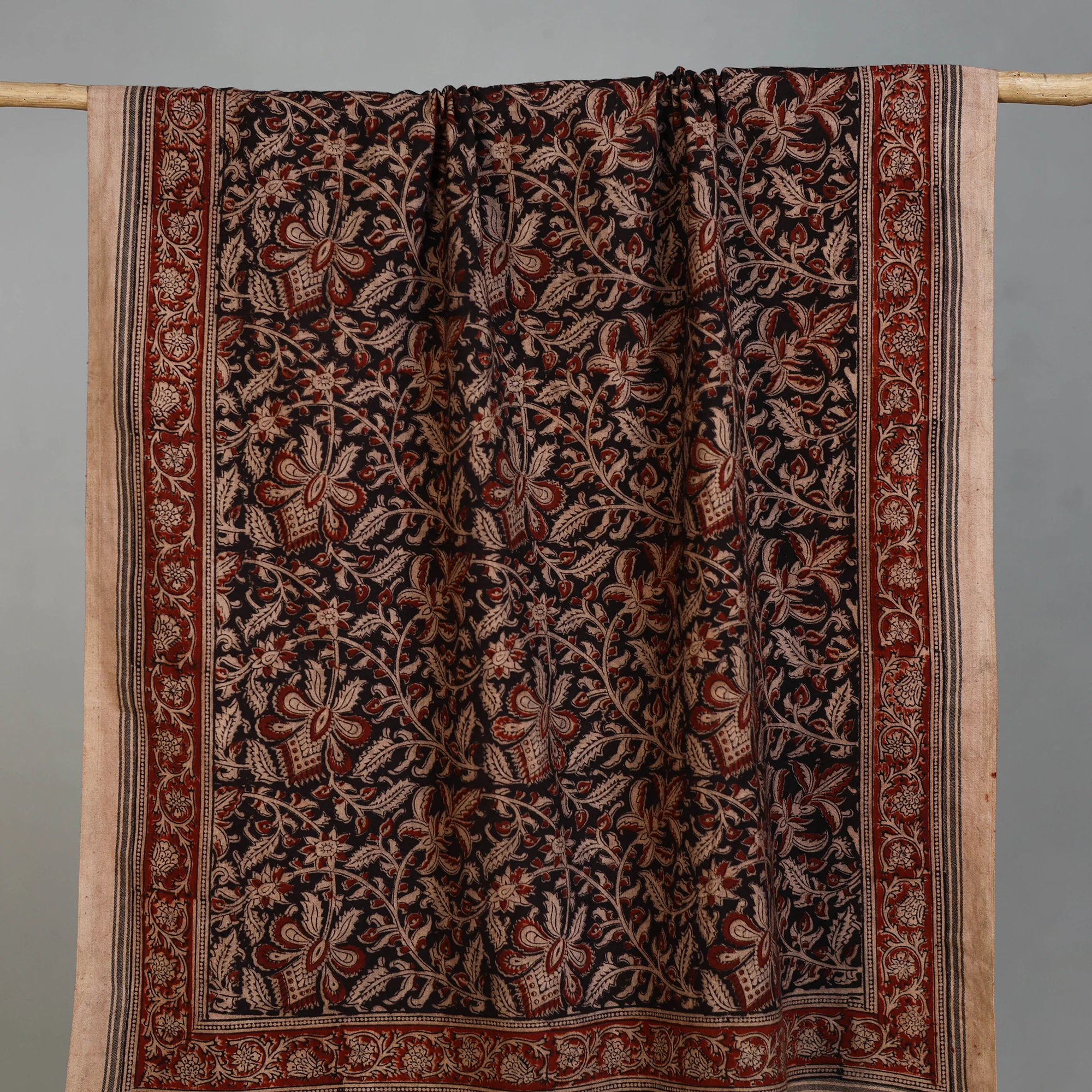 Handloom Cotton Natural Dyed Block Print Pedana Kalamkari Towel 34 - Image 2