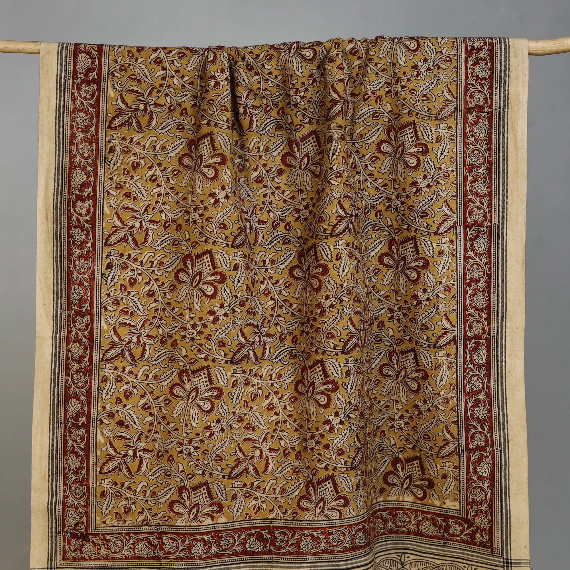 Handloom Cotton Natural Dyed Block Print Pedana Kalamkari Towel 35 - Image 2
