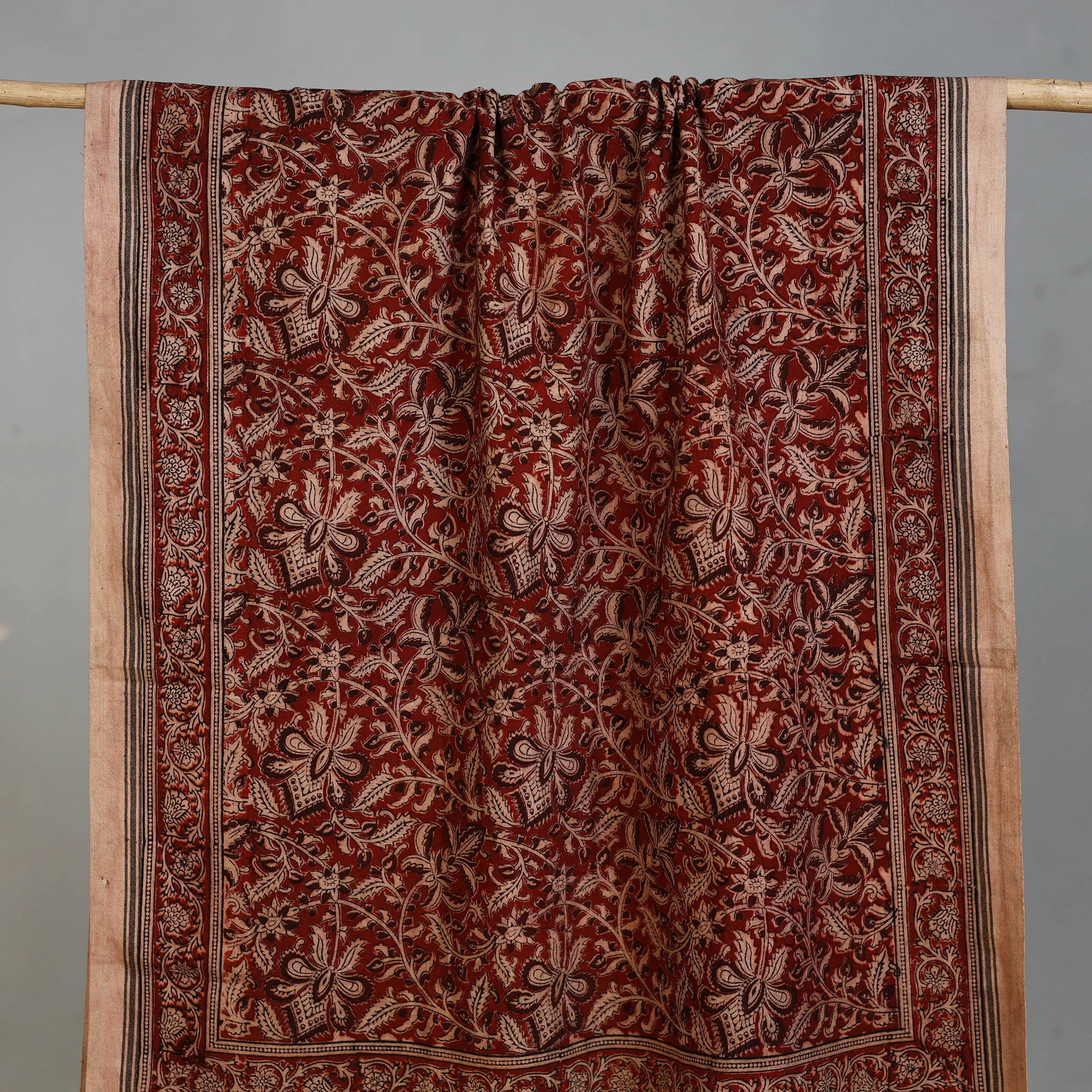 Handloom Cotton Natural Dyed Block Print Pedana Kalamkari Towel 36 - Image 2
