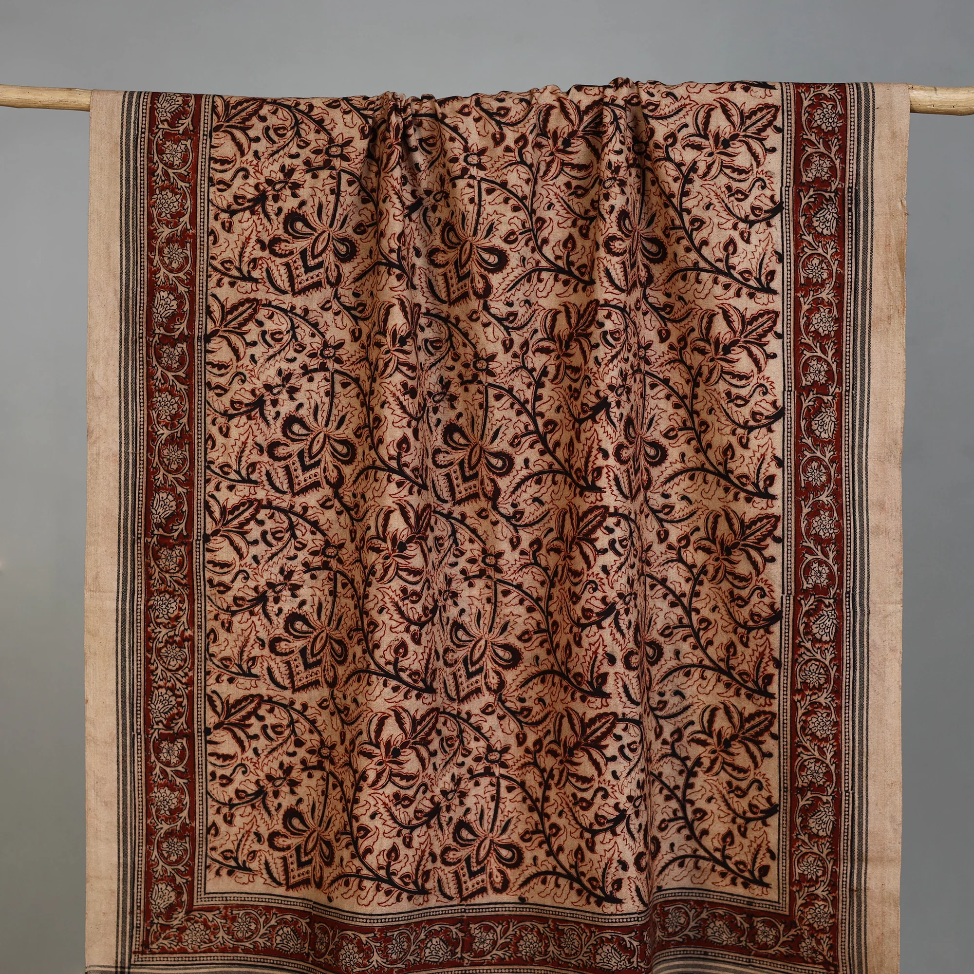 Handloom Cotton Natural Dyed Block Print Pedana Kalamkari Towel 37 - Image 2