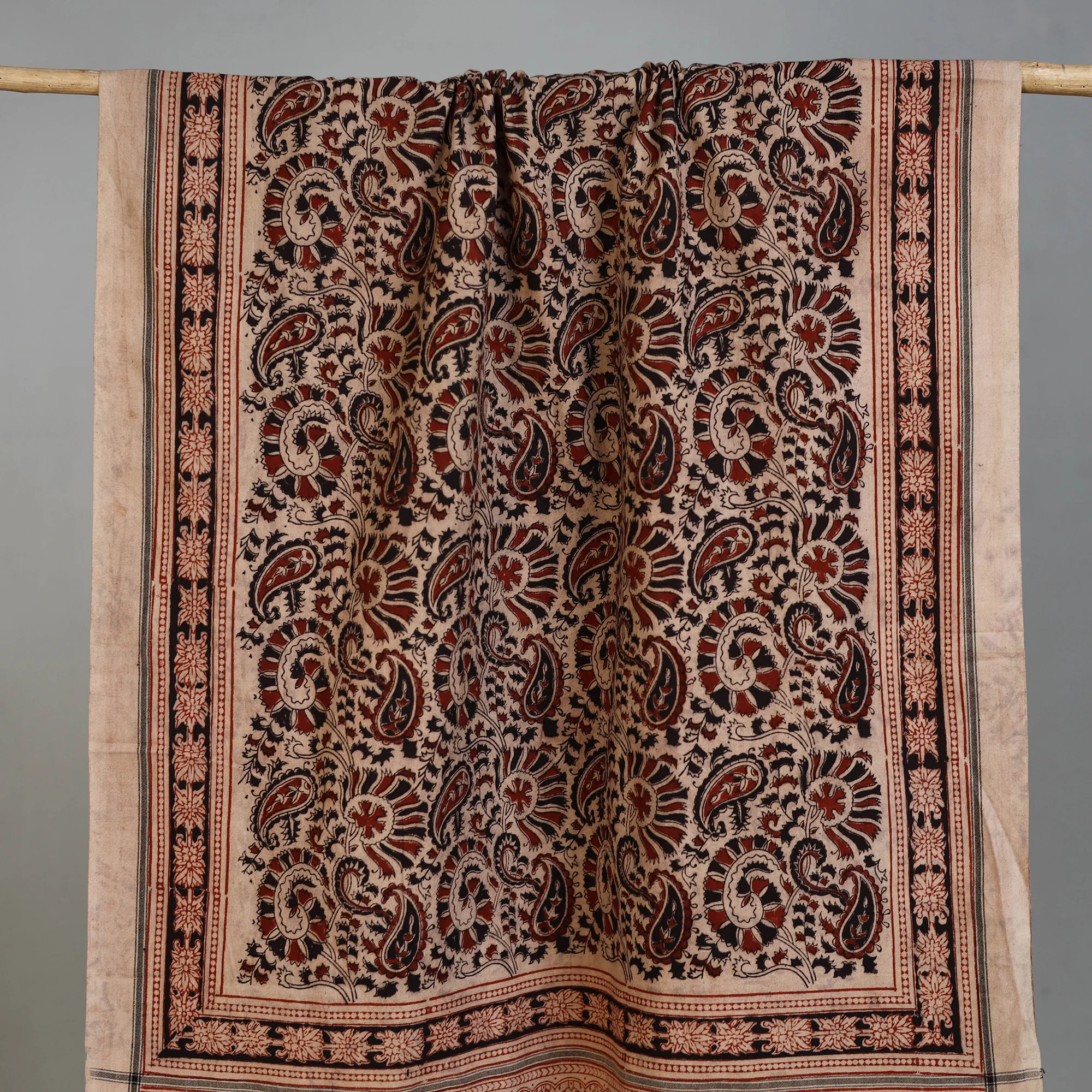 Handloom Cotton Natural Dyed Block Print Pedana Kalamkari Towel 38 - Image 2