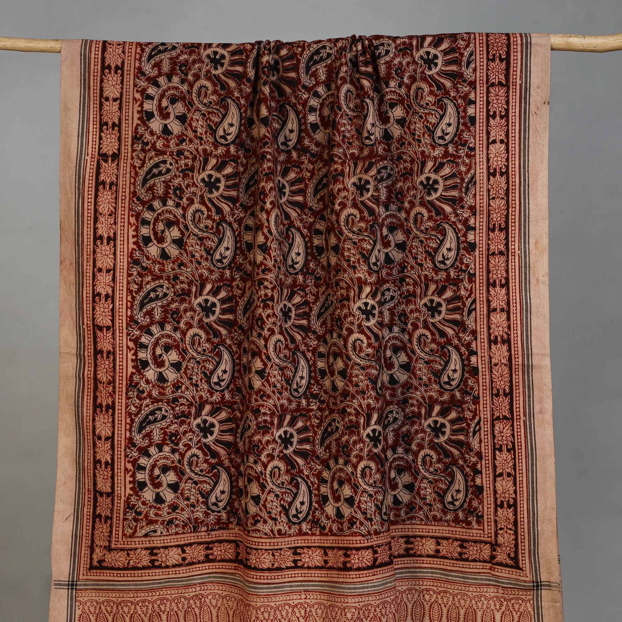 Handloom Cotton Natural Dyed Block Print Pedana Kalamkari Towel 39 - Image 2