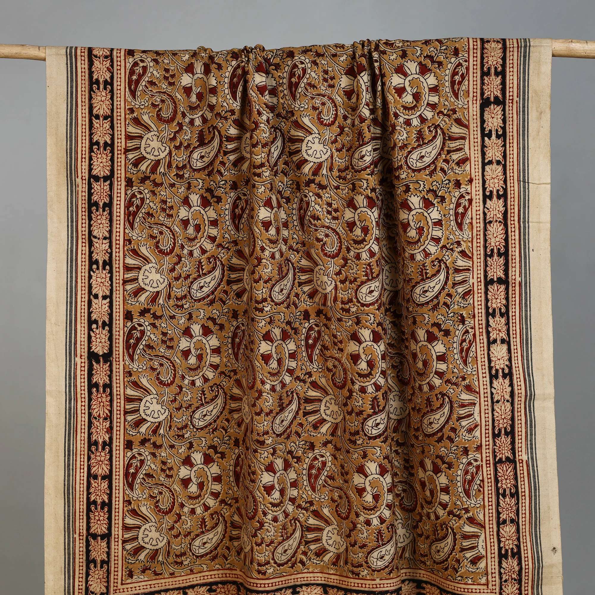 Handloom Cotton Natural Dyed Block Print Pedana Kalamkari Towel 41 - Image 2