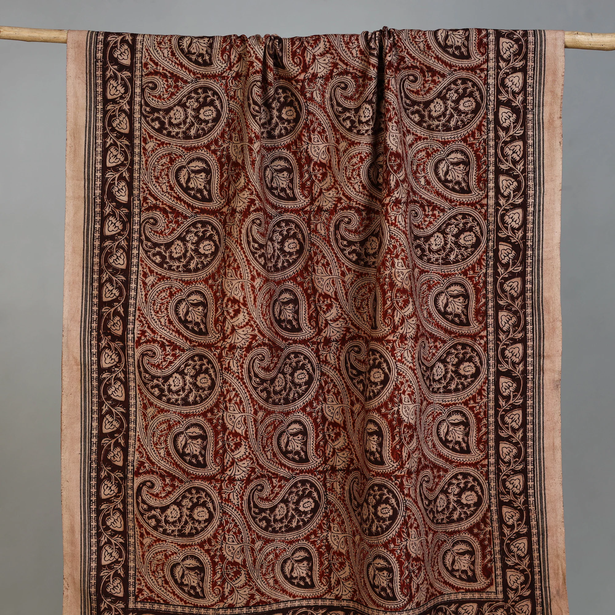 Handloom Cotton Natural Dyed Block Print Pedana Kalamkari Towel 42 - Image 2