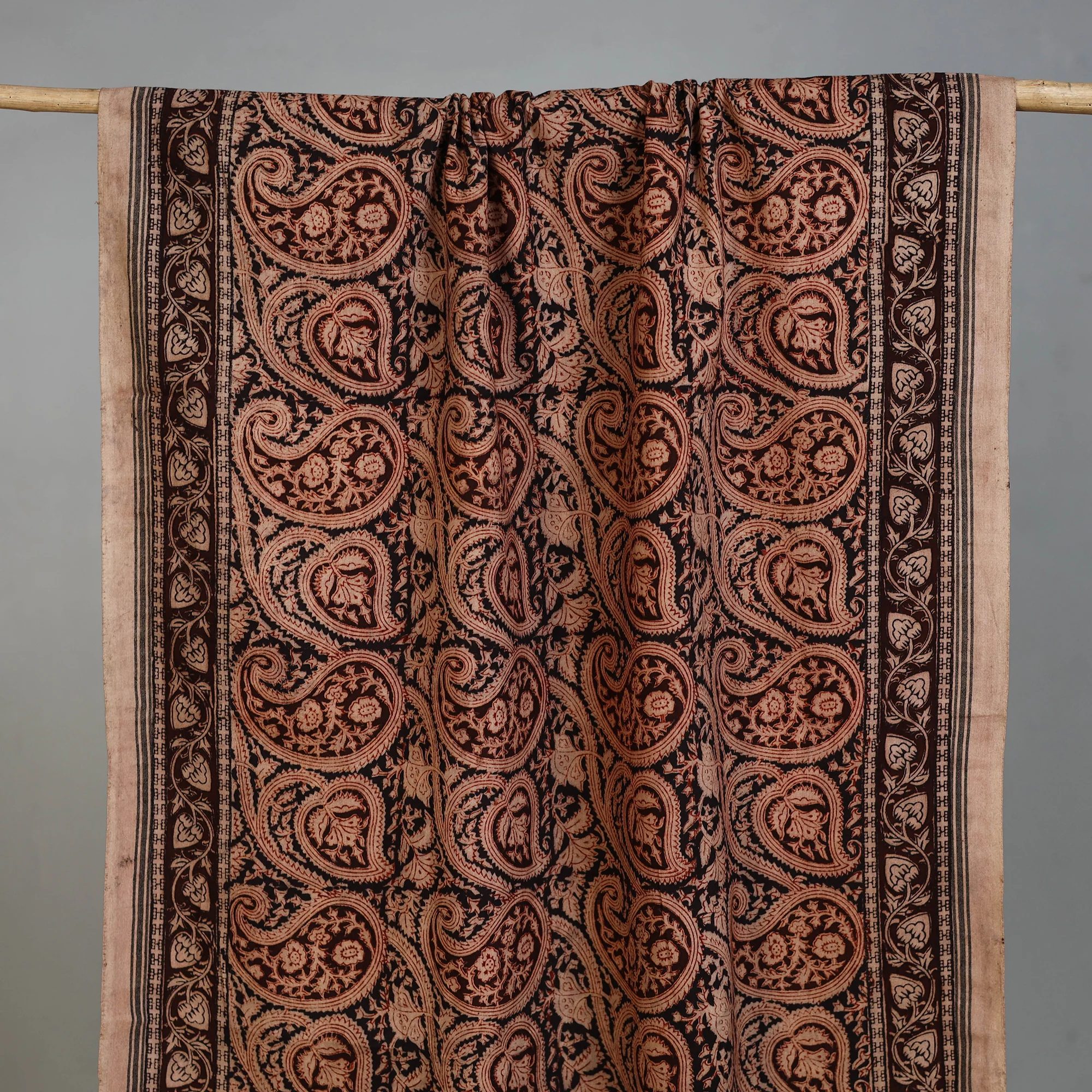 Handloom Cotton Natural Dyed Block Print Pedana Kalamkari Towel 43 - Image 2