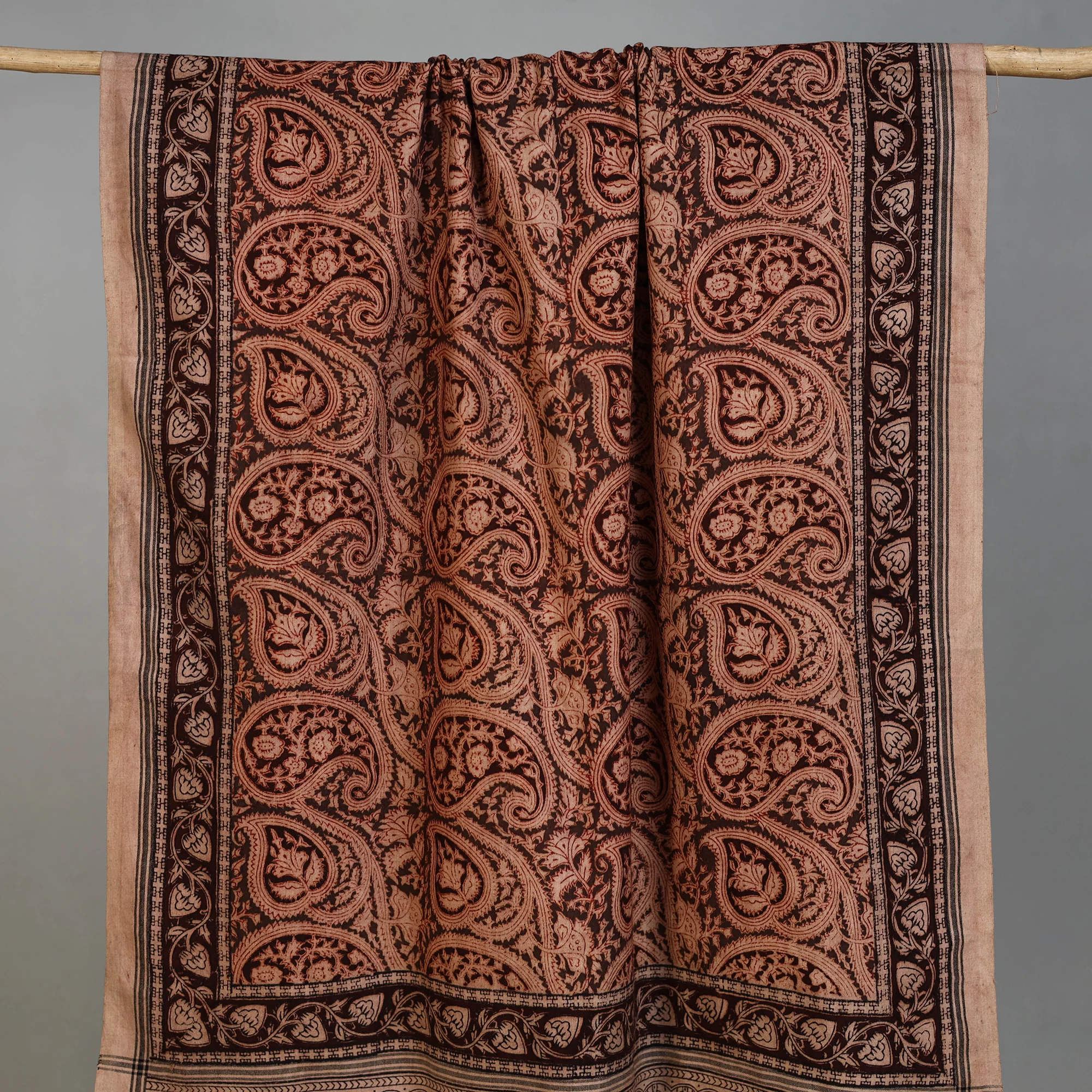 Handloom Cotton Natural Dyed Block Print Pedana Kalamkari Towel 44 - Image 2