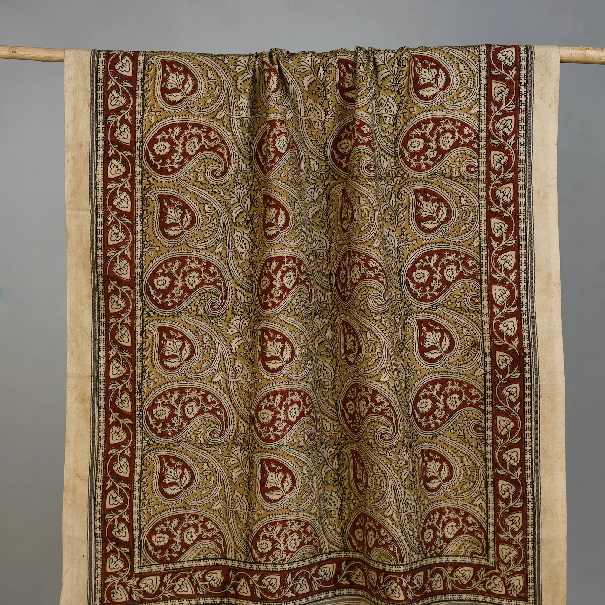 Handloom Cotton Natural Dyed Block Print Pedana Kalamkari Towel 45 - Image 2