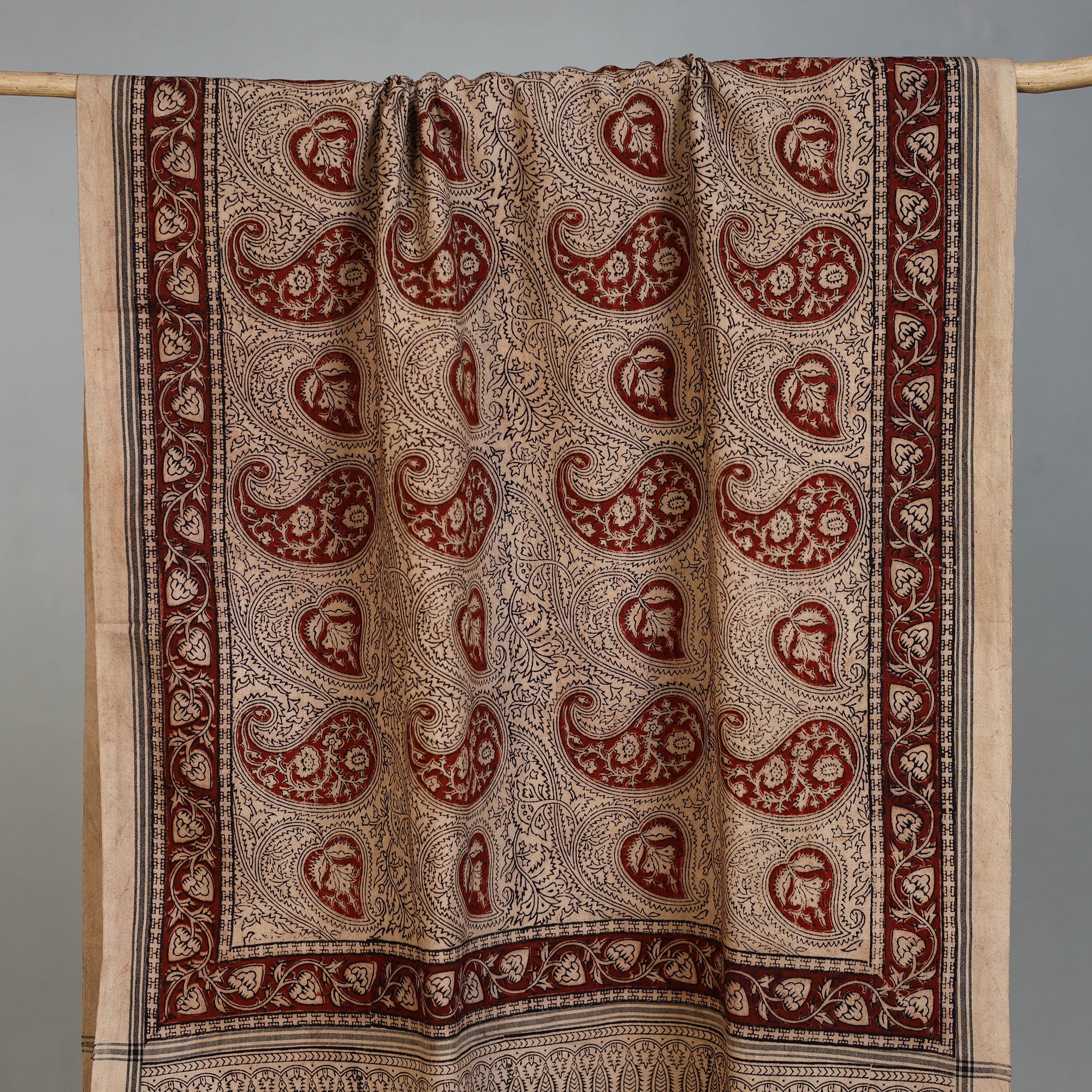 Handloom Cotton Natural Dyed Block Print Pedana Kalamkari Towel 48 - Image 2