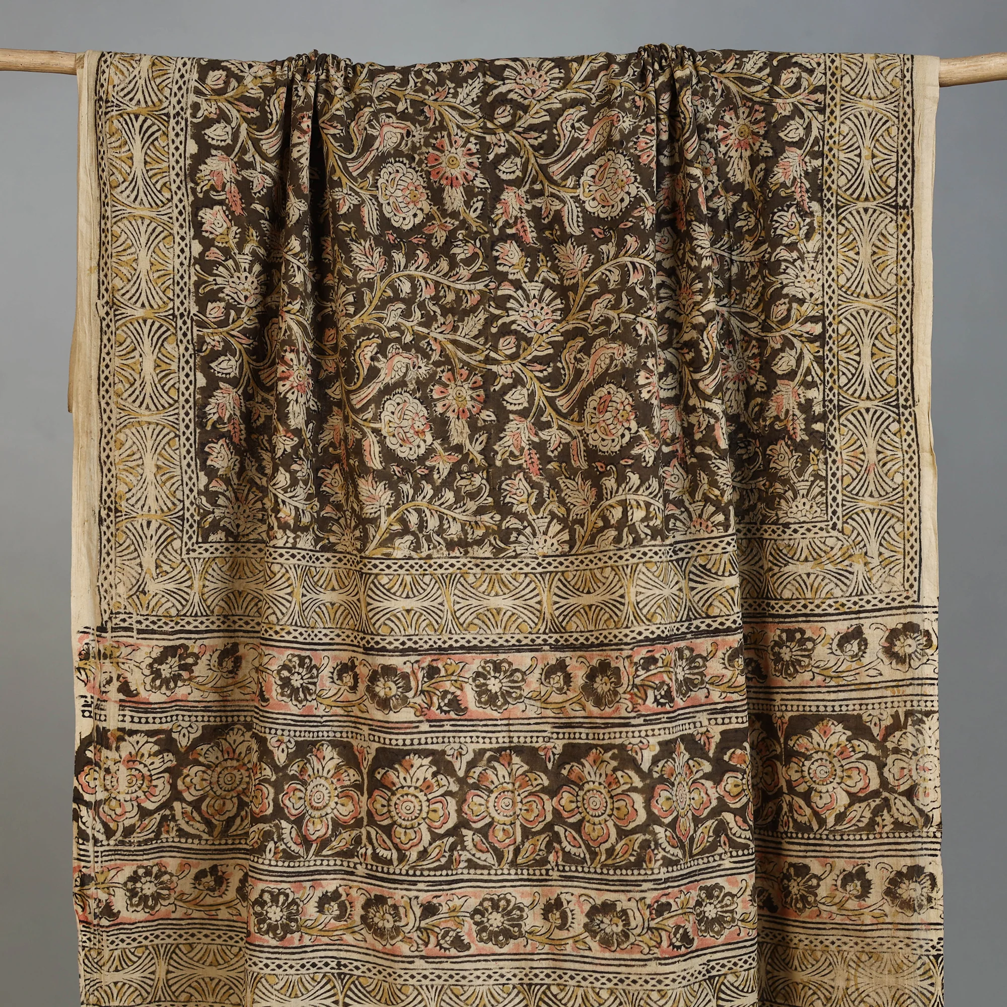 Handloom Cotton Natural Dyed Block Print Pedana Kalamkari Towel 49 - Image 2