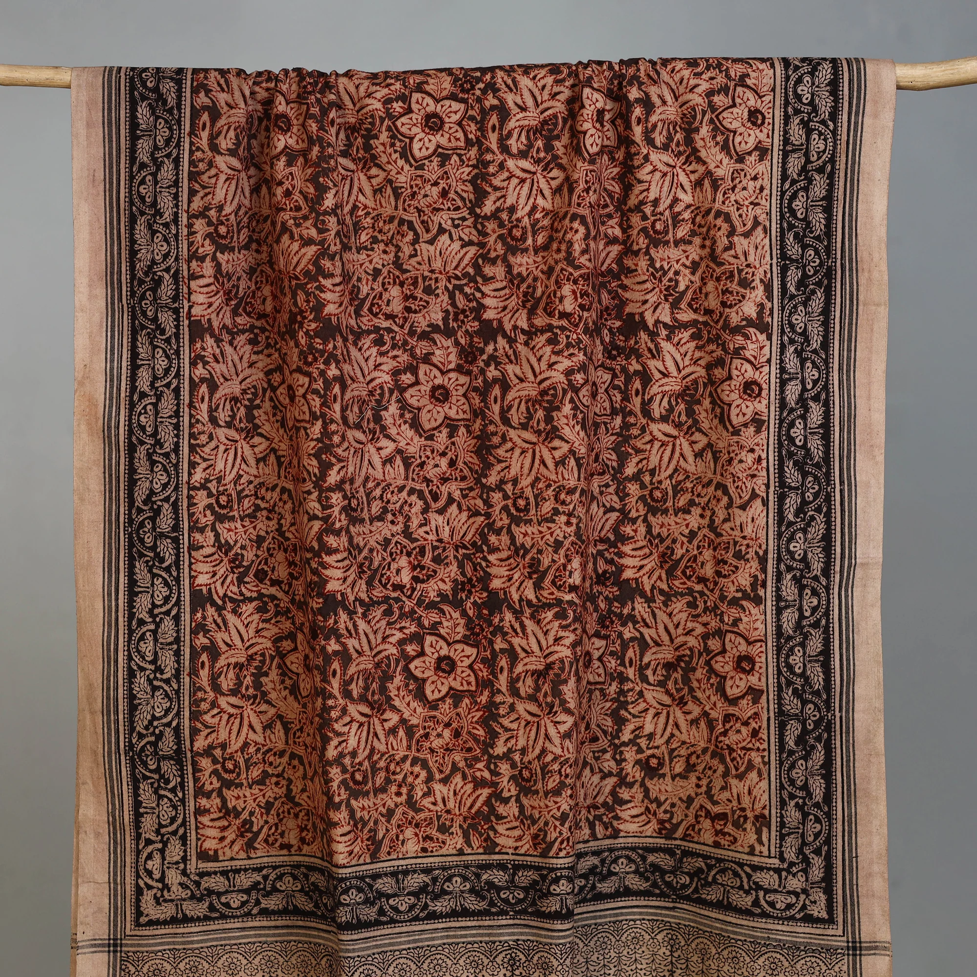 Handloom Cotton Natural Dyed Block Print Pedana Kalamkari Towel 51 - Image 2