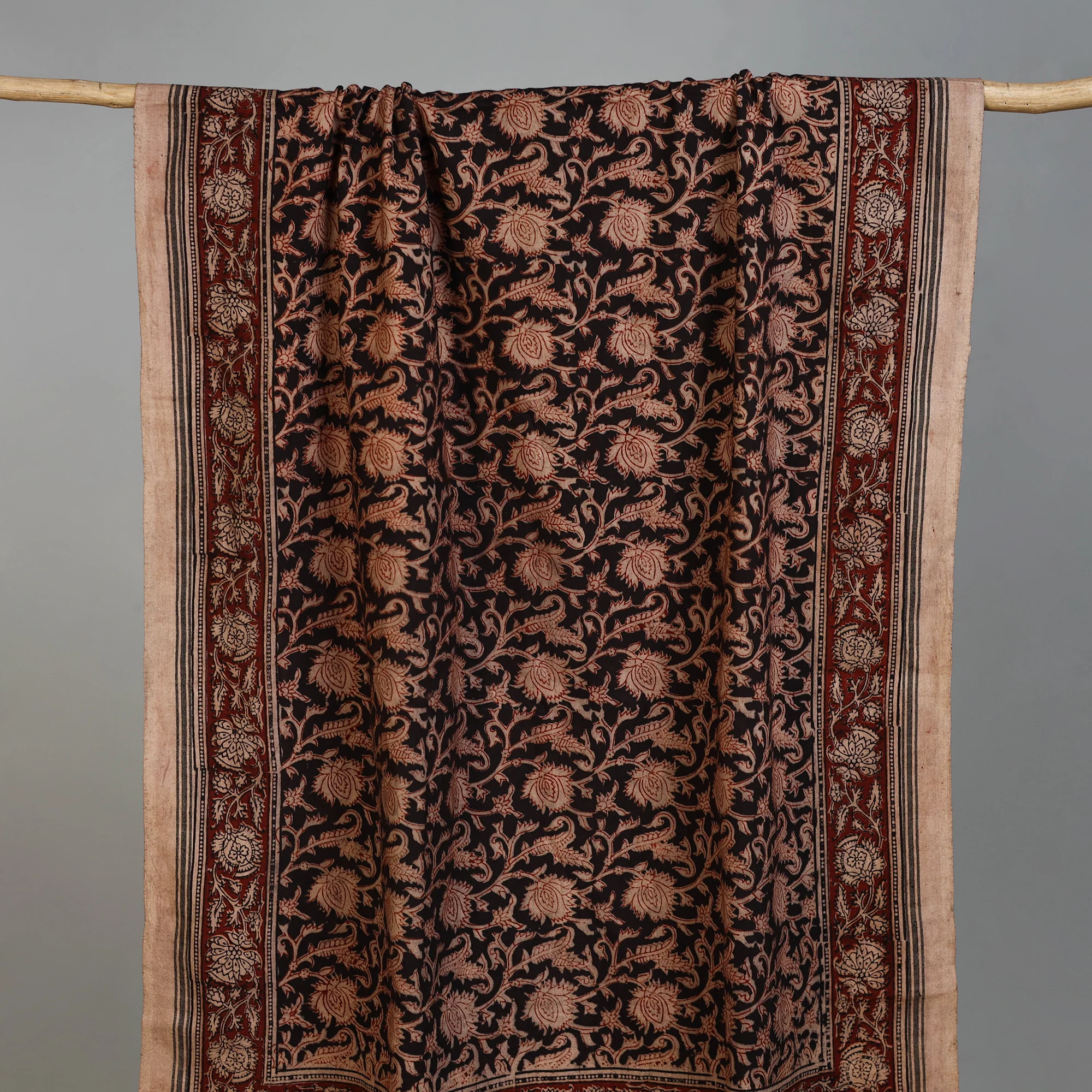 Handloom Cotton Natural Dyed Block Print Pedana Kalamkari Towel 55 - Image 2