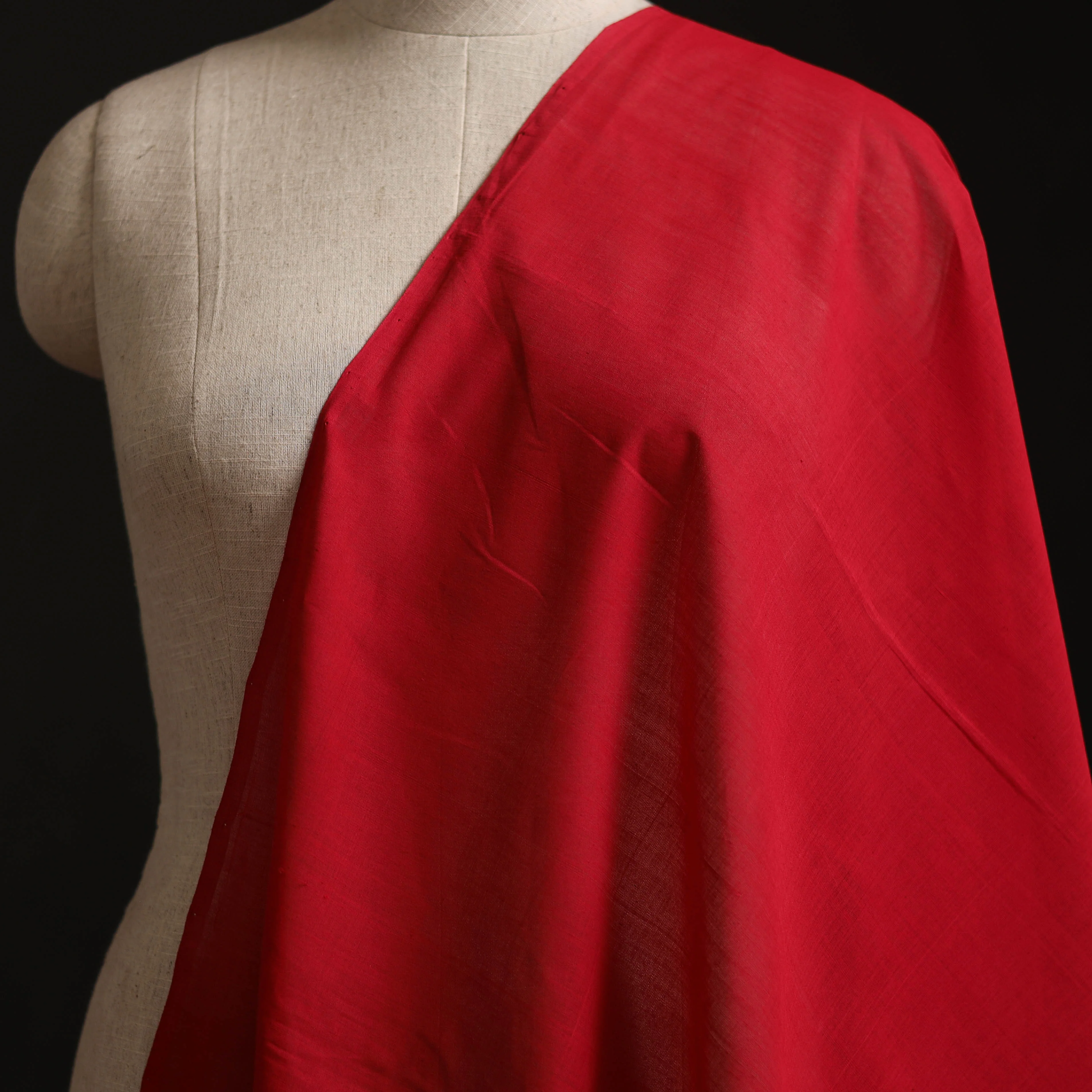 Handloom Mangalagiri Plain Cotton Fabric 01 - Image 2
