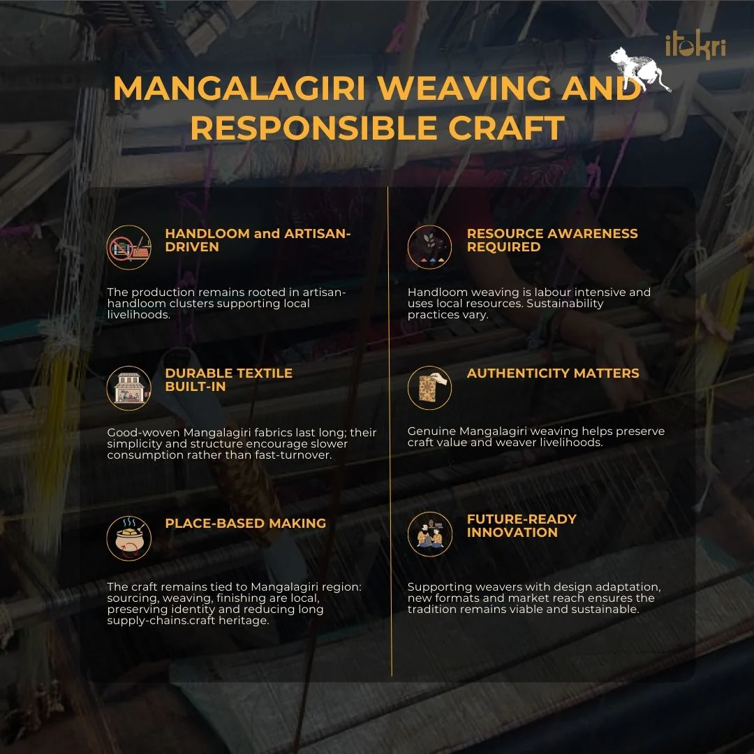Handloom Mangalagiri Plain Cotton Fabric 02 - Image 4