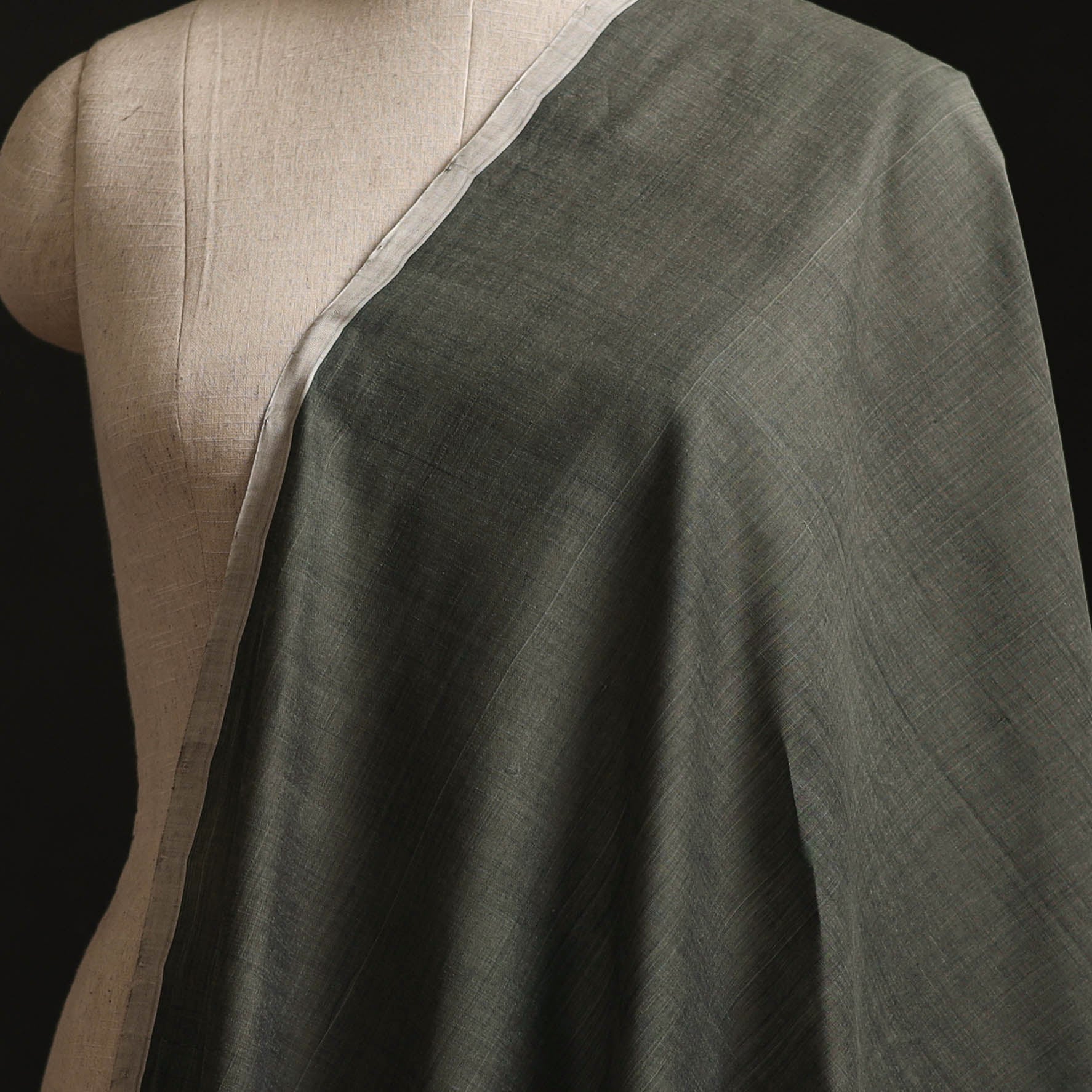 Handloom Mangalagiri Plain Cotton Fabric 21 - Image 2