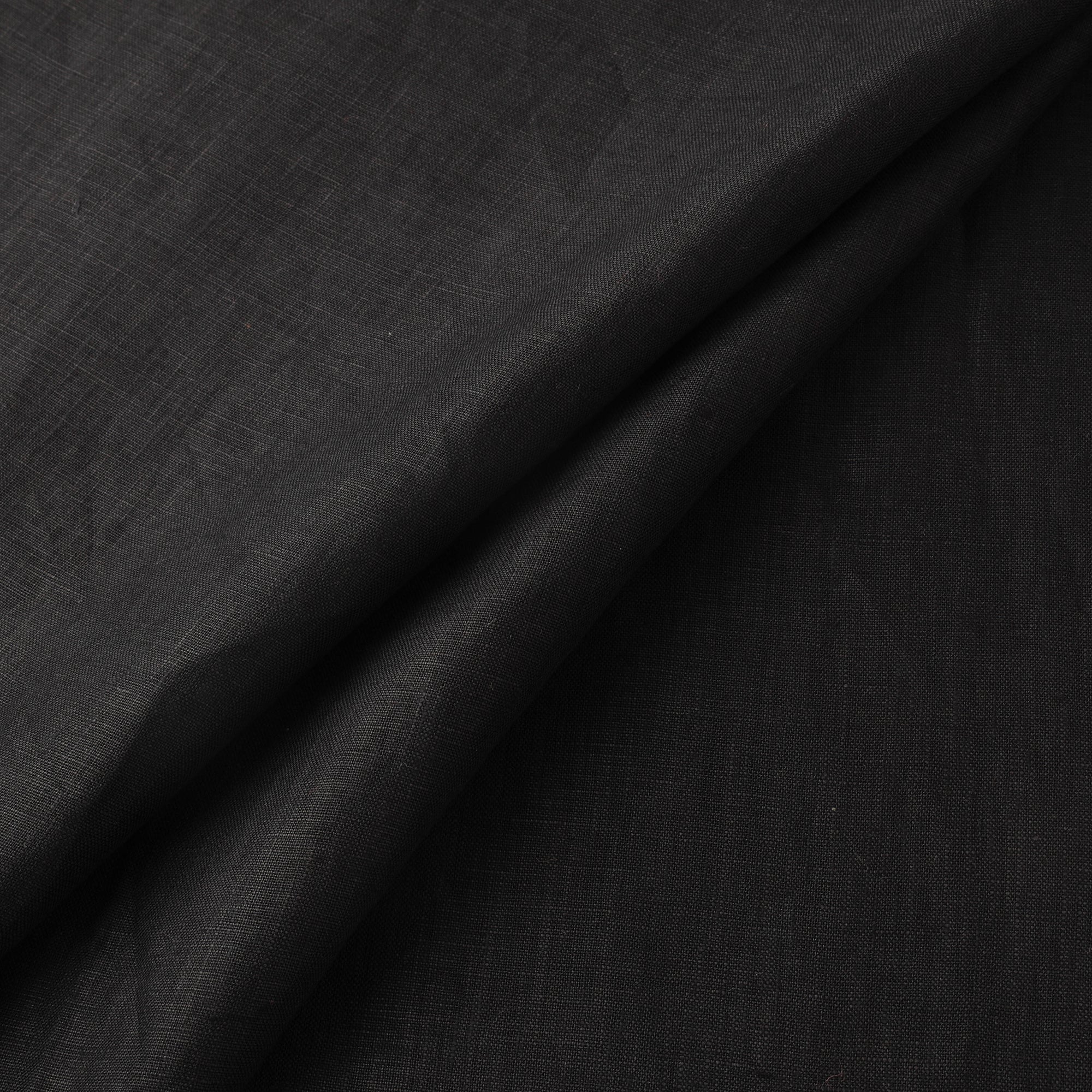 Black - Handloom Pure Linen Bhagalpuri Fabric 03 - Image 2