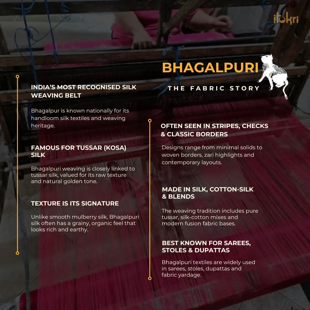 Pink - Handloom Pure Linen Bhagalpuri Fabric 04 - Image 5