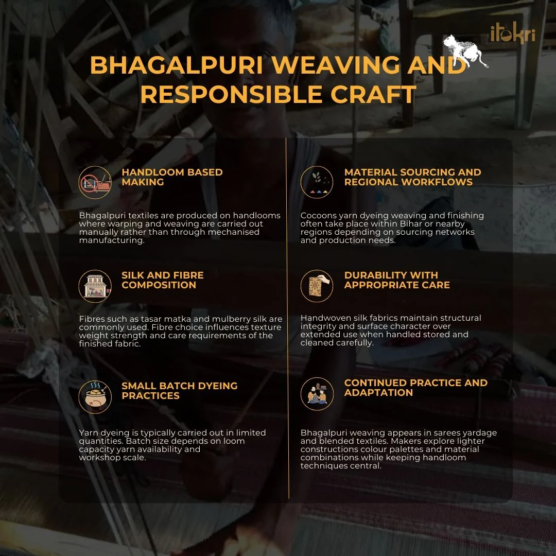 Pink - Handloom Pure Linen Bhagalpuri Fabric 04 - Image 7