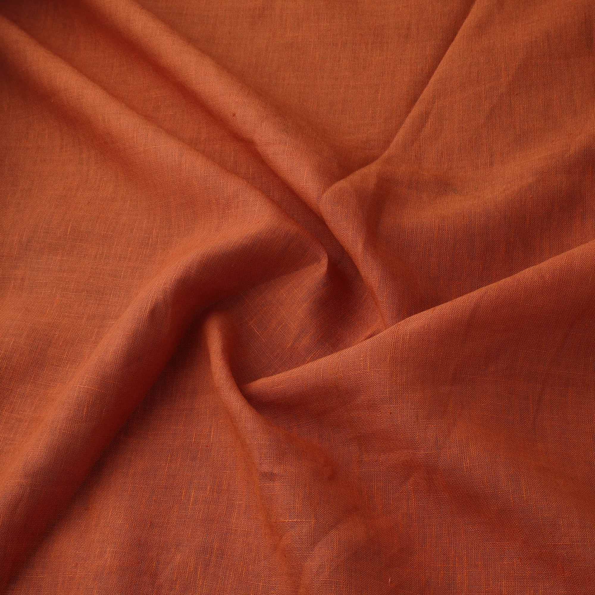 Orange - Handloom Pure Linen Bhagalpuri Fabric 05 - Image 3