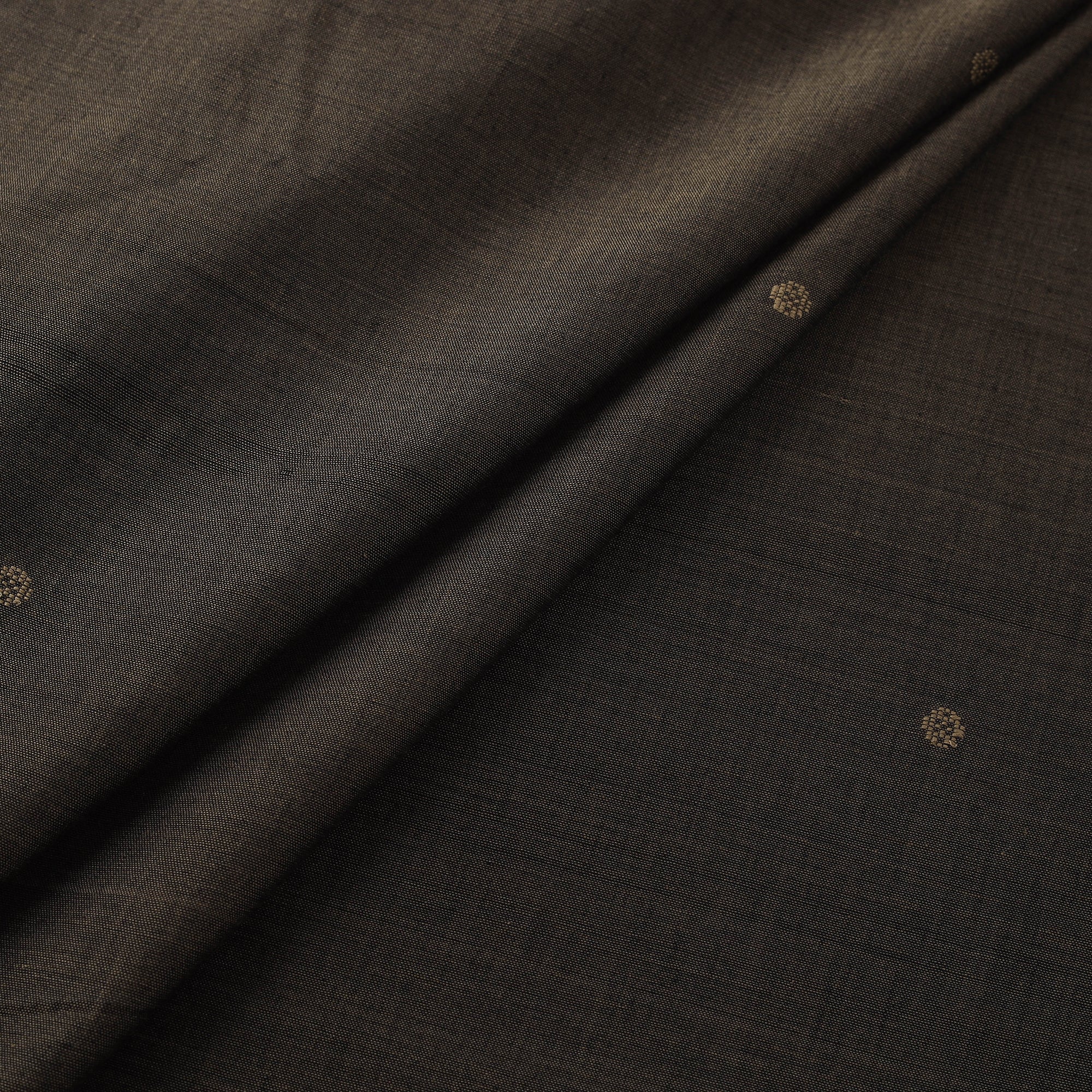 Brown - Handloom Thread Buti Mercerised Cotton Chanderi Fabric 05
