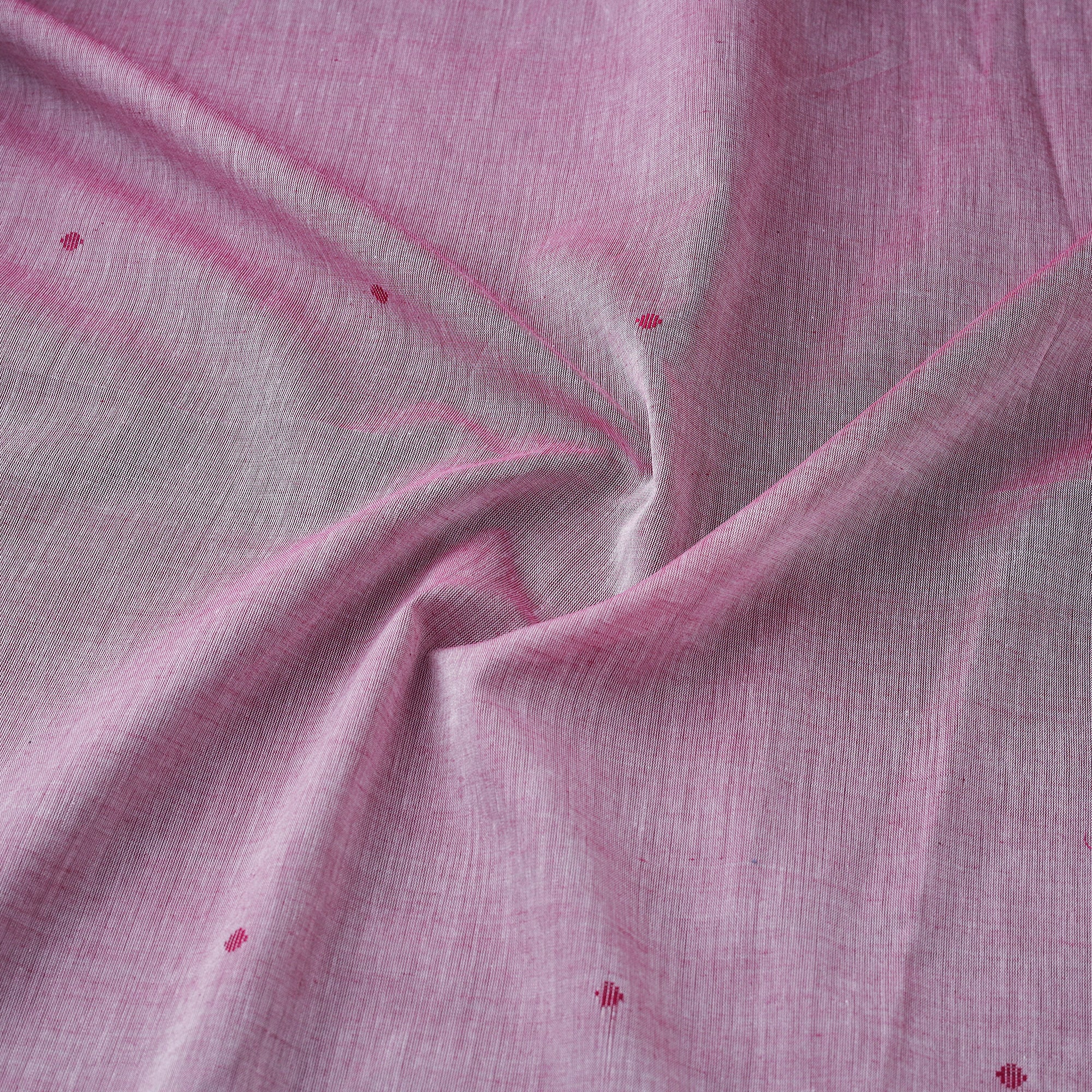 Pink - Handloom Thread Buti Mercerised Cotton Chanderi Fabric 09 - Image 3