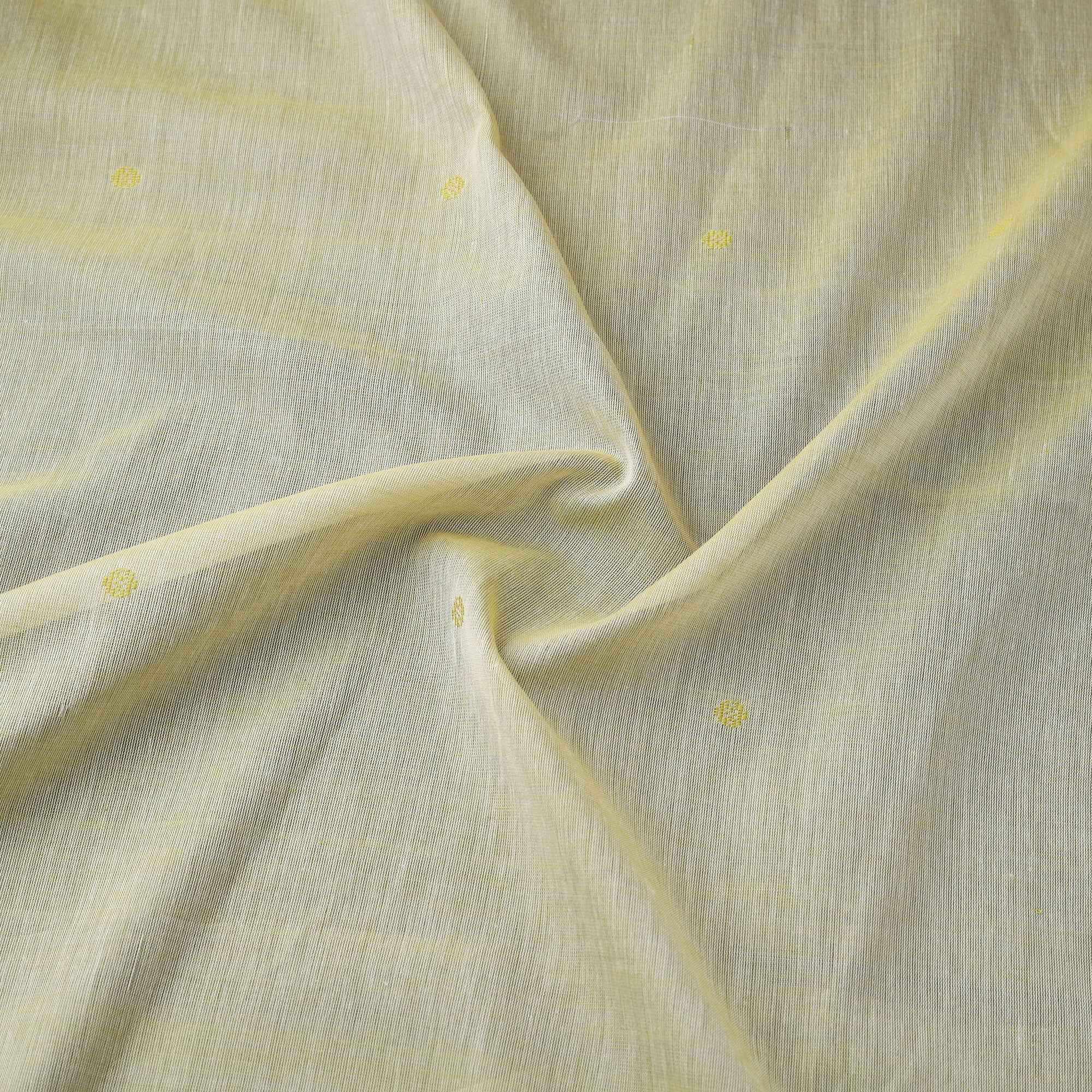 Yellow - Handloom Thread Buti Mercerised Cotton Chanderi Fabric 10 - Image 3