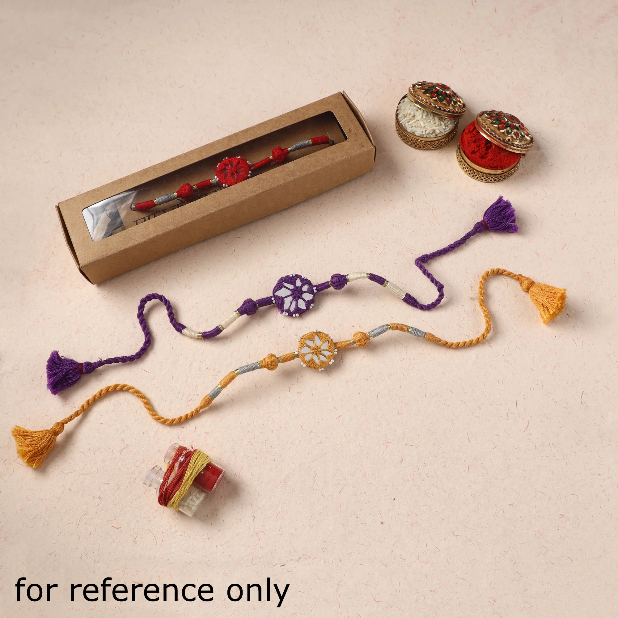 Handmade Bead Work Evil Eye Rakhi 10 - Image 3