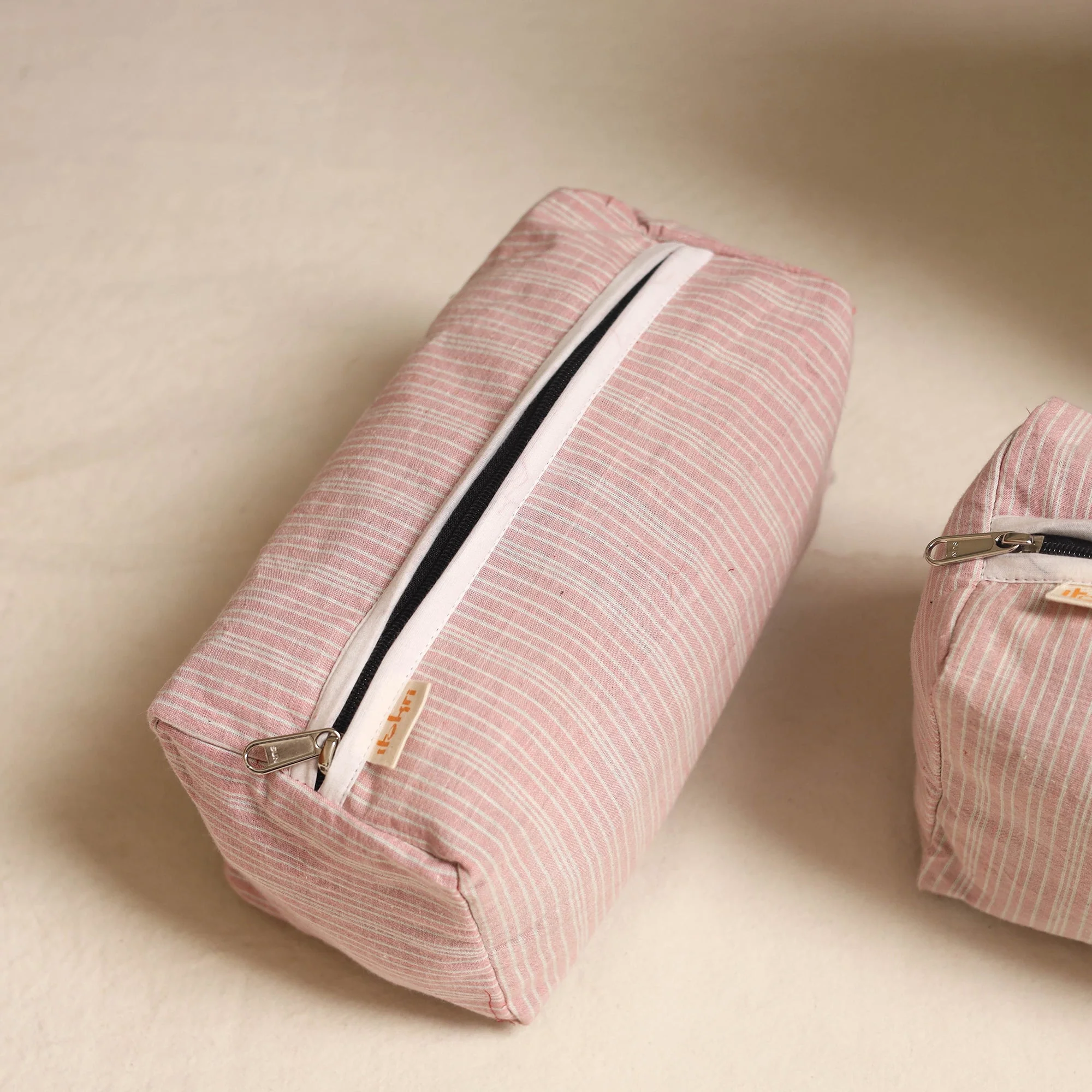 Beige - Handmade Cotton Toiletry Bags (Set of 3) 17 - Image 3