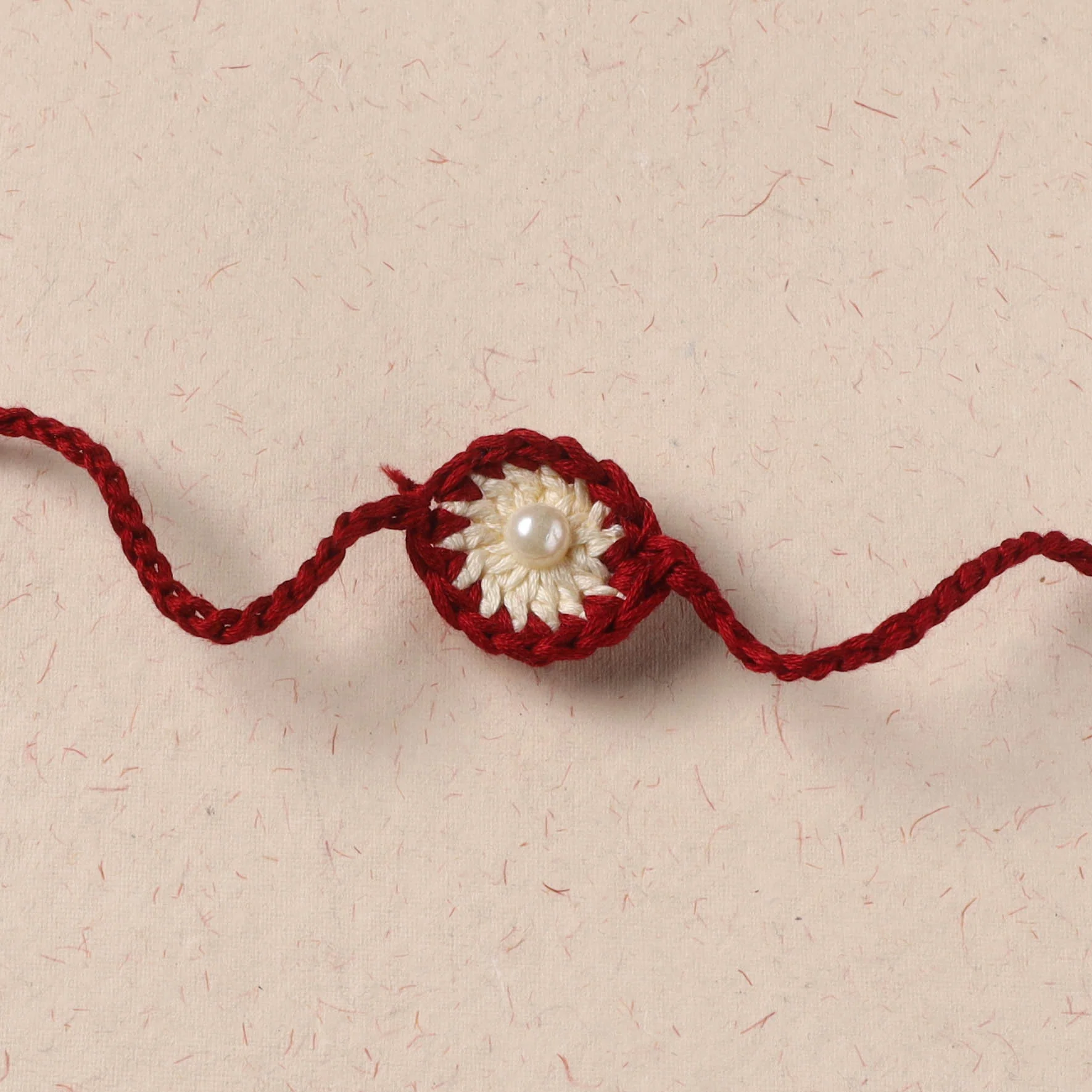 Handmade Crochet Pearl Work Rakhi 10 - Image 2