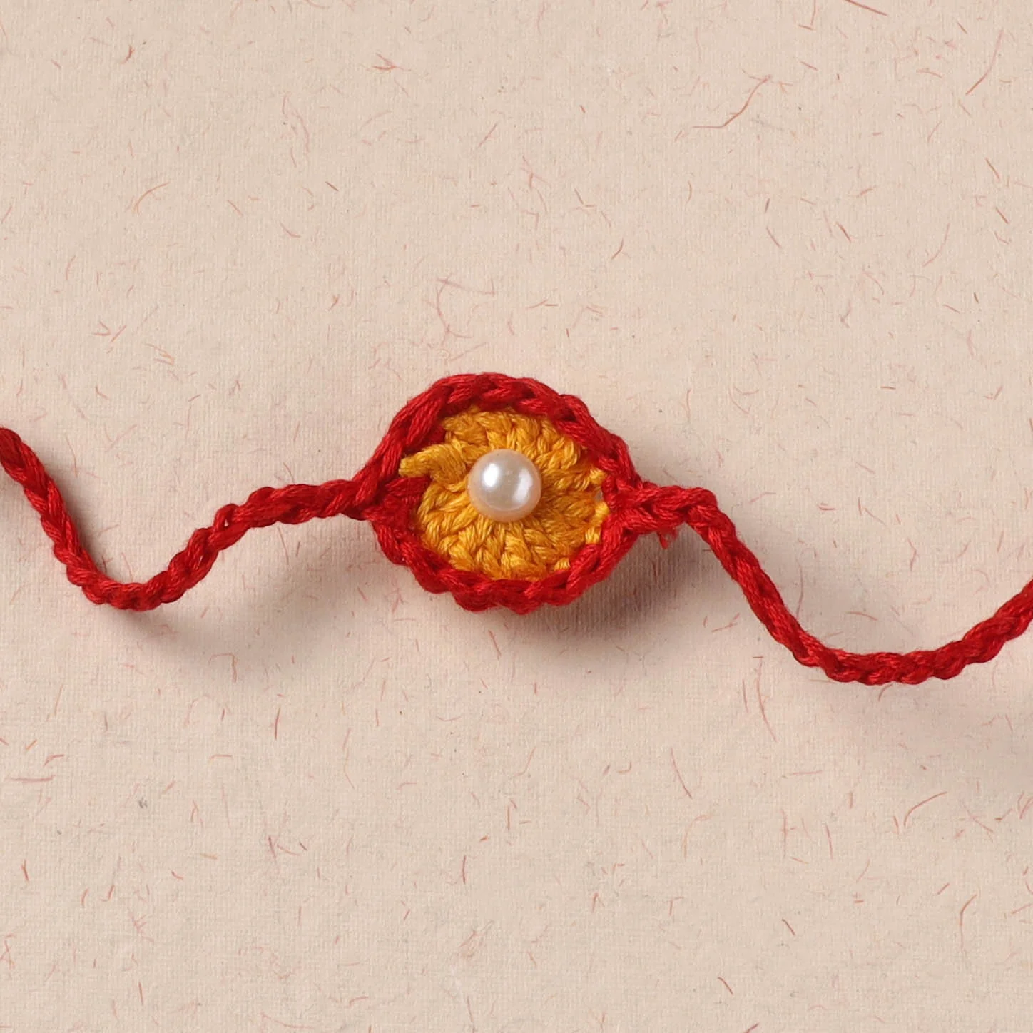 Handmade Crochet Pearl Work Rakhi 11 - Image 2
