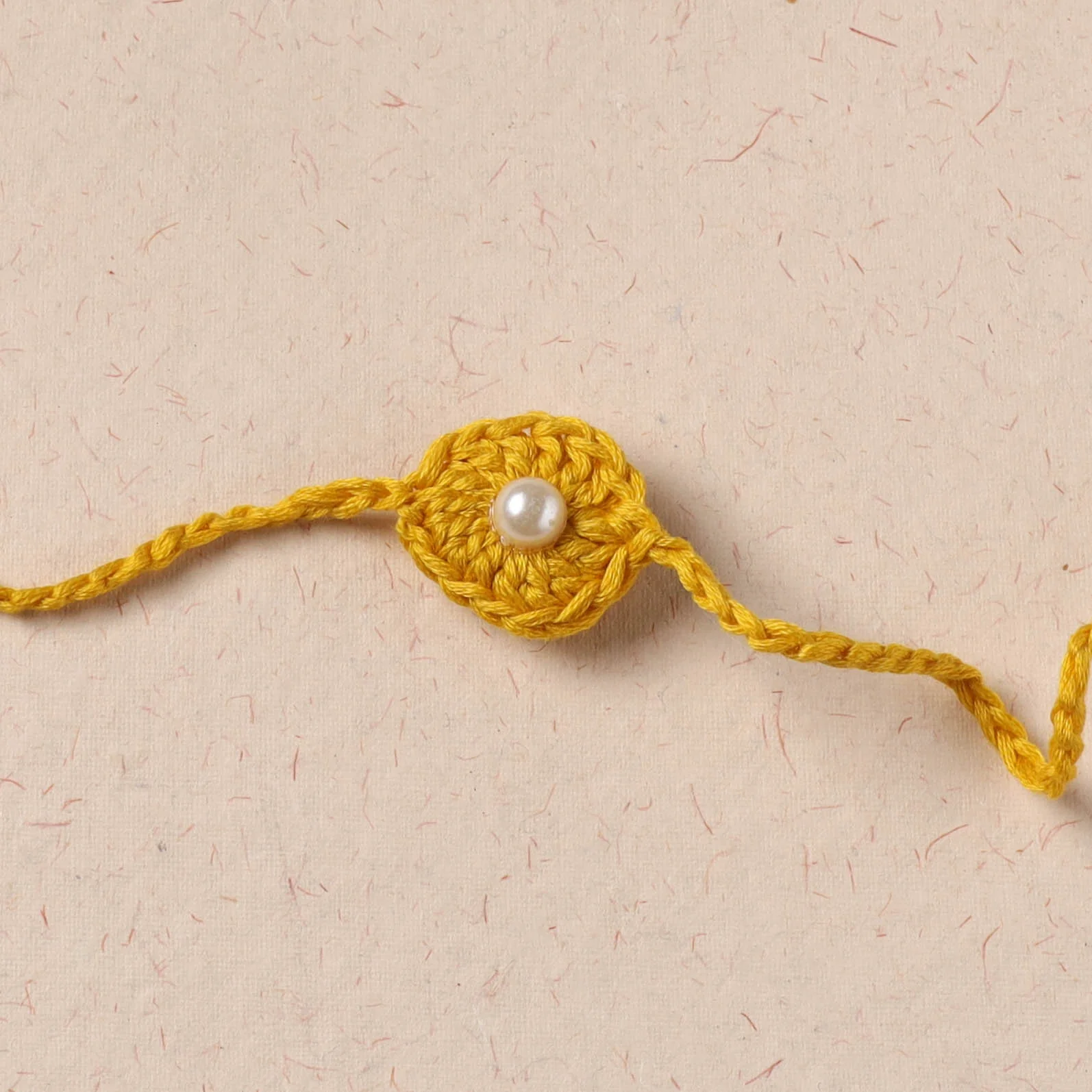 Handmade Crochet Pearl Work Rakhi 12 - Image 2