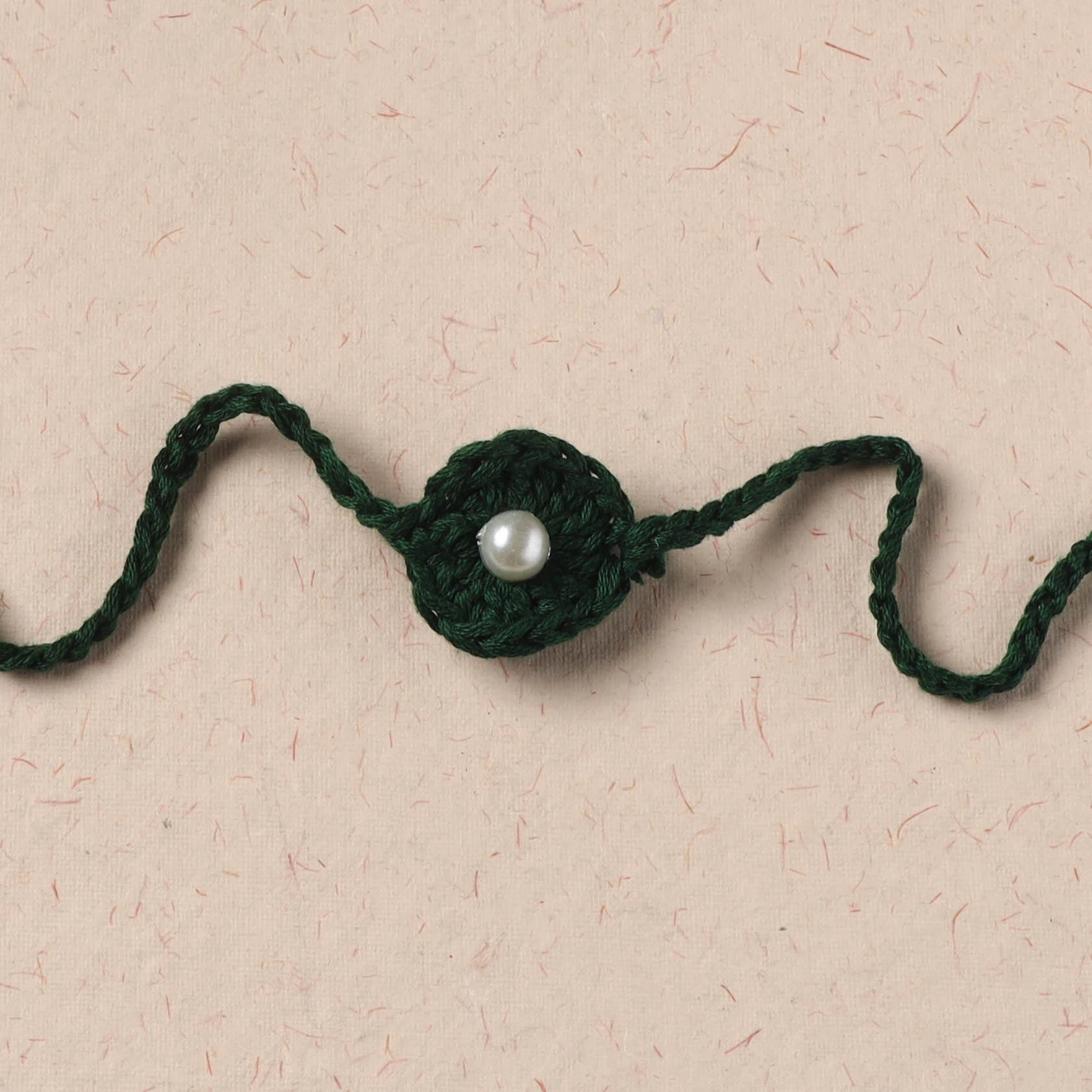 Handmade Crochet Pearl Work Rakhi 14 - Image 2