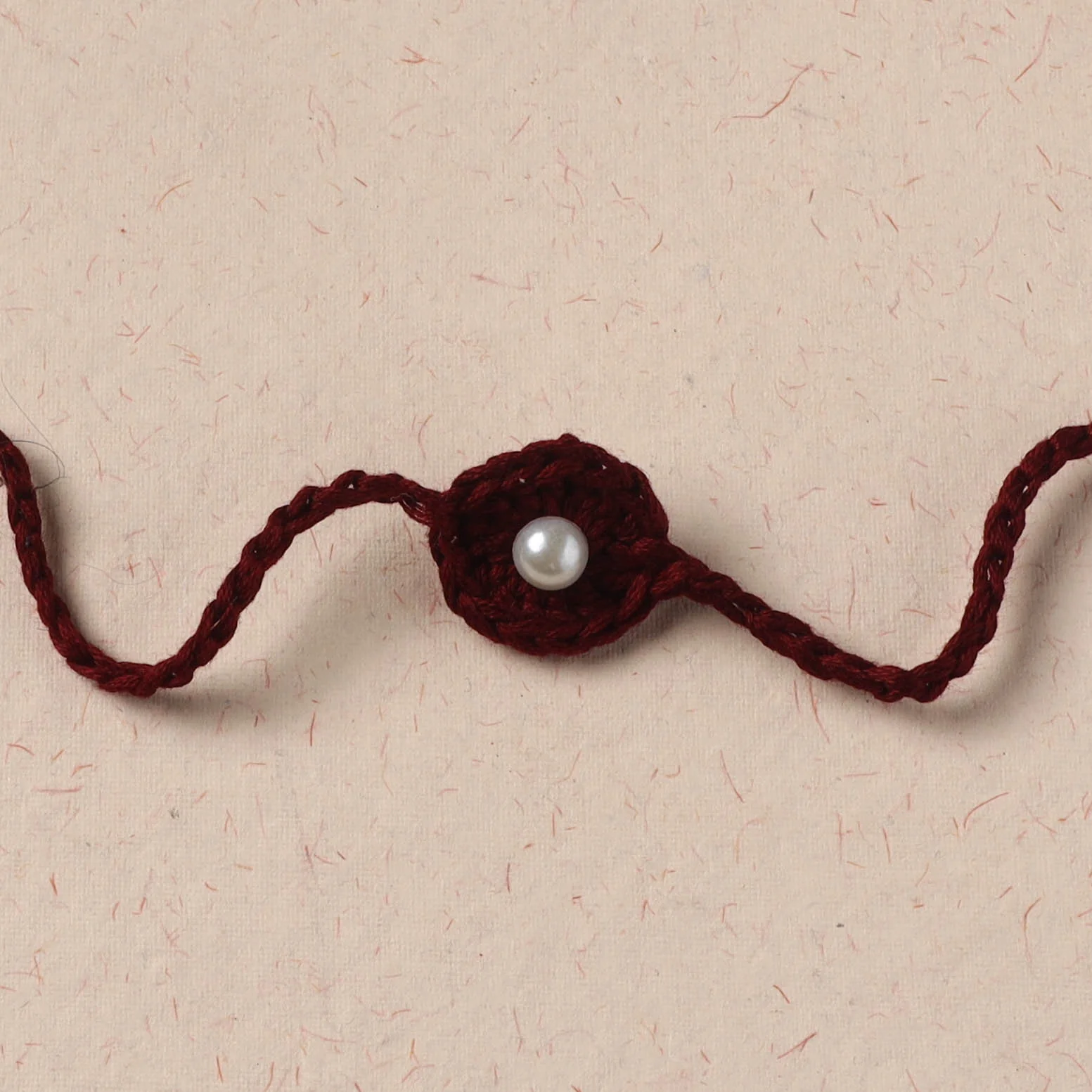 Handmade Crochet Pearl Work Rakhi 16 - Image 2