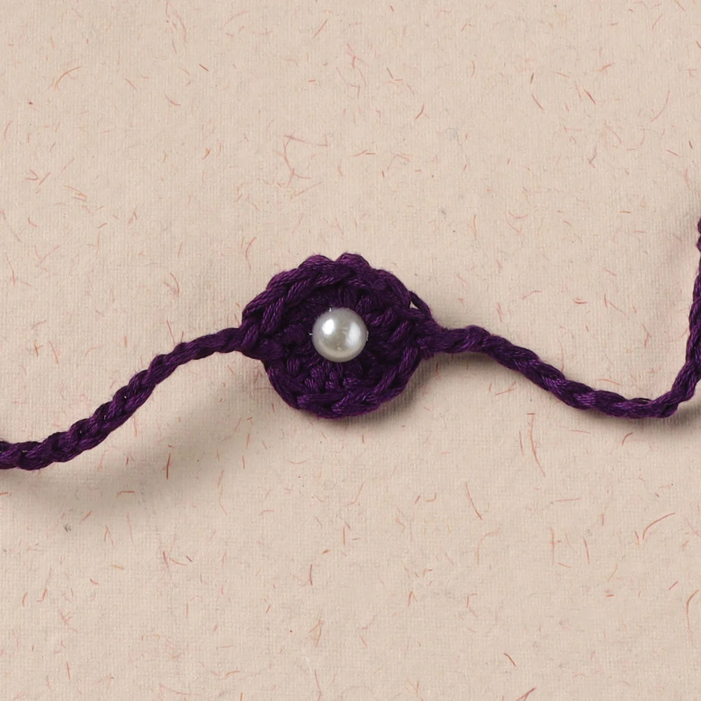 Handmade Crochet Pearl Work Rakhi 17 - Image 2
