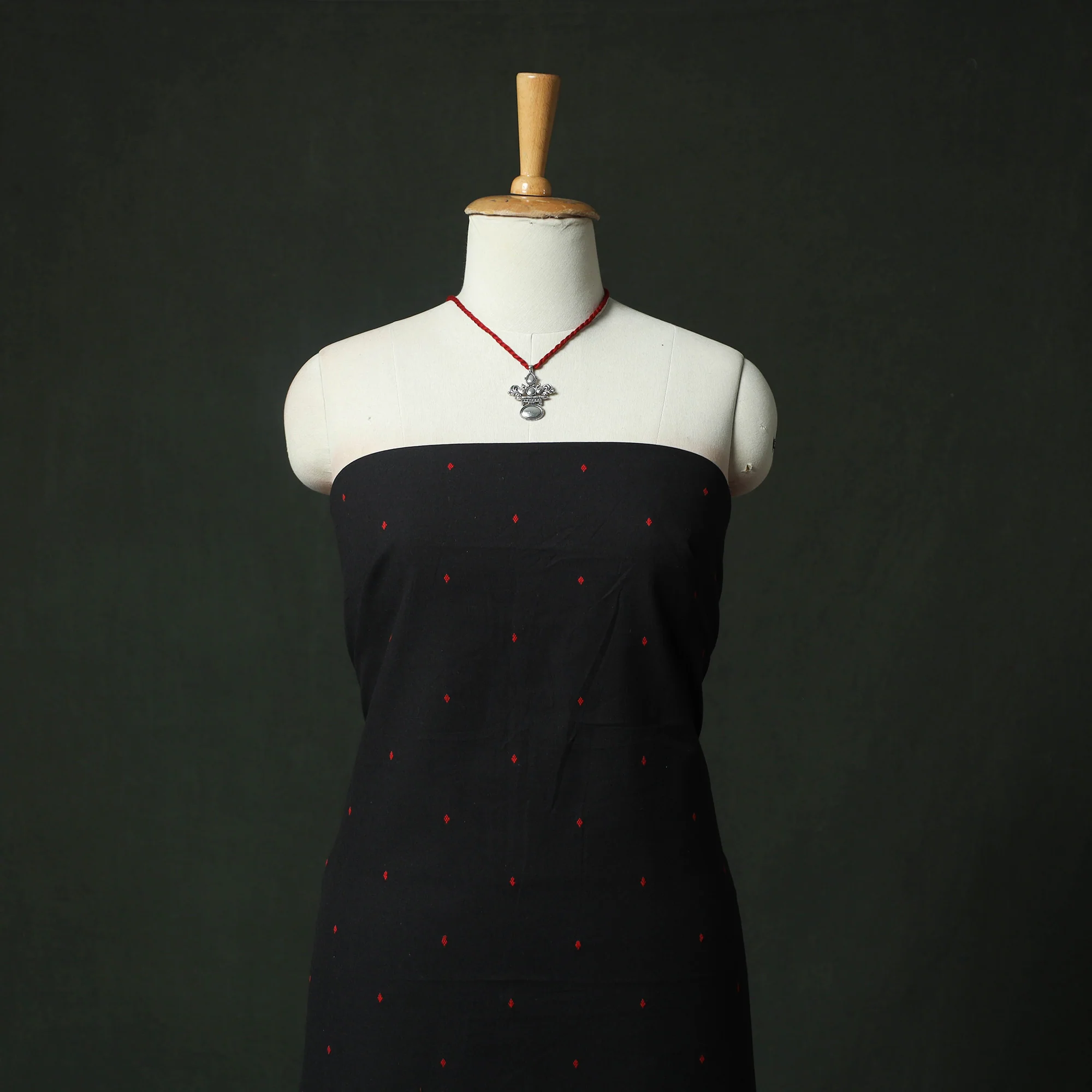 Jacquard Woven 2pc Cotton Unstitched Dress Material Kurta Set with Jewellery 15 - Image 2