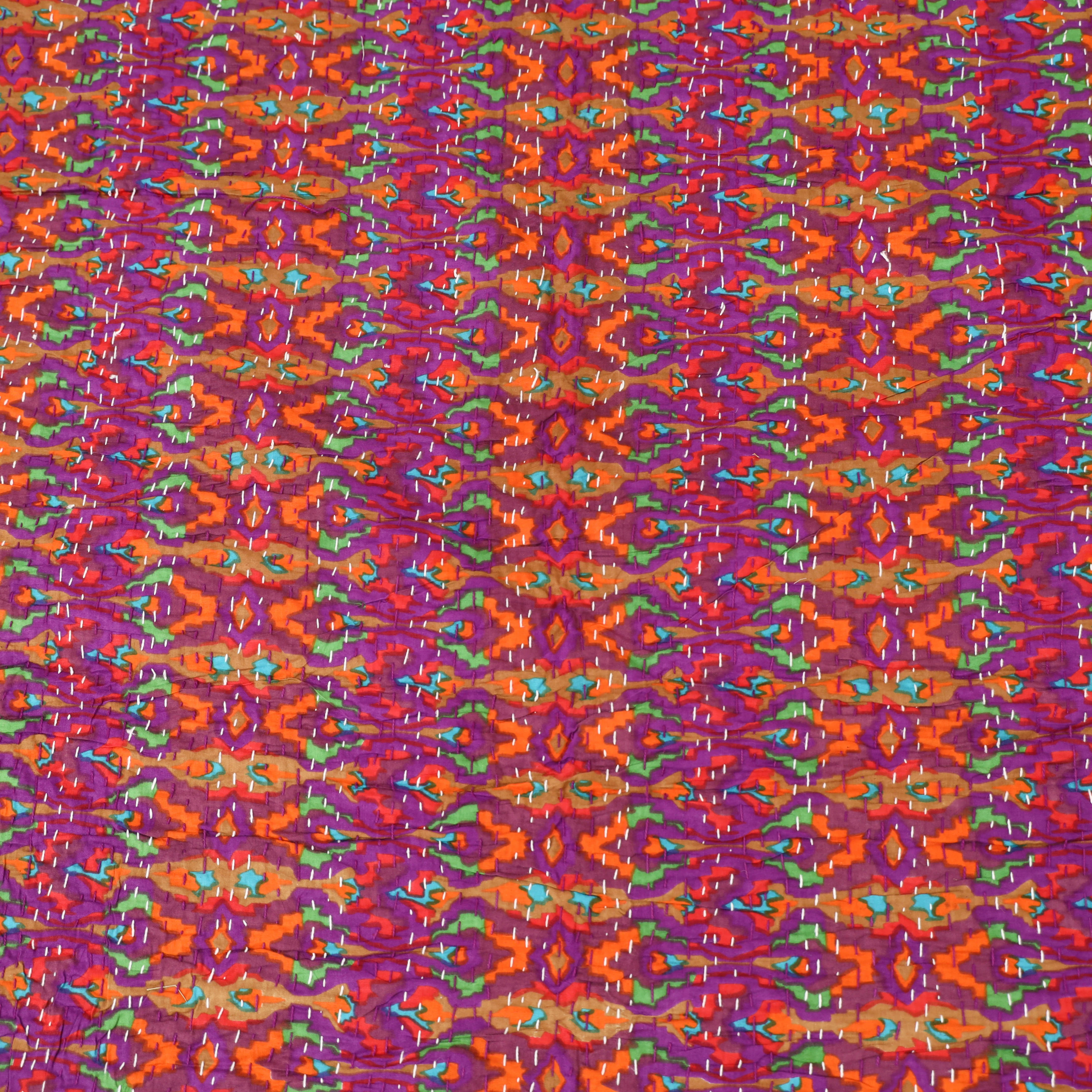 Purple - Jaipur Print Tagai Work Double Bedsheet (108 x 90 in) 10 - Image 4