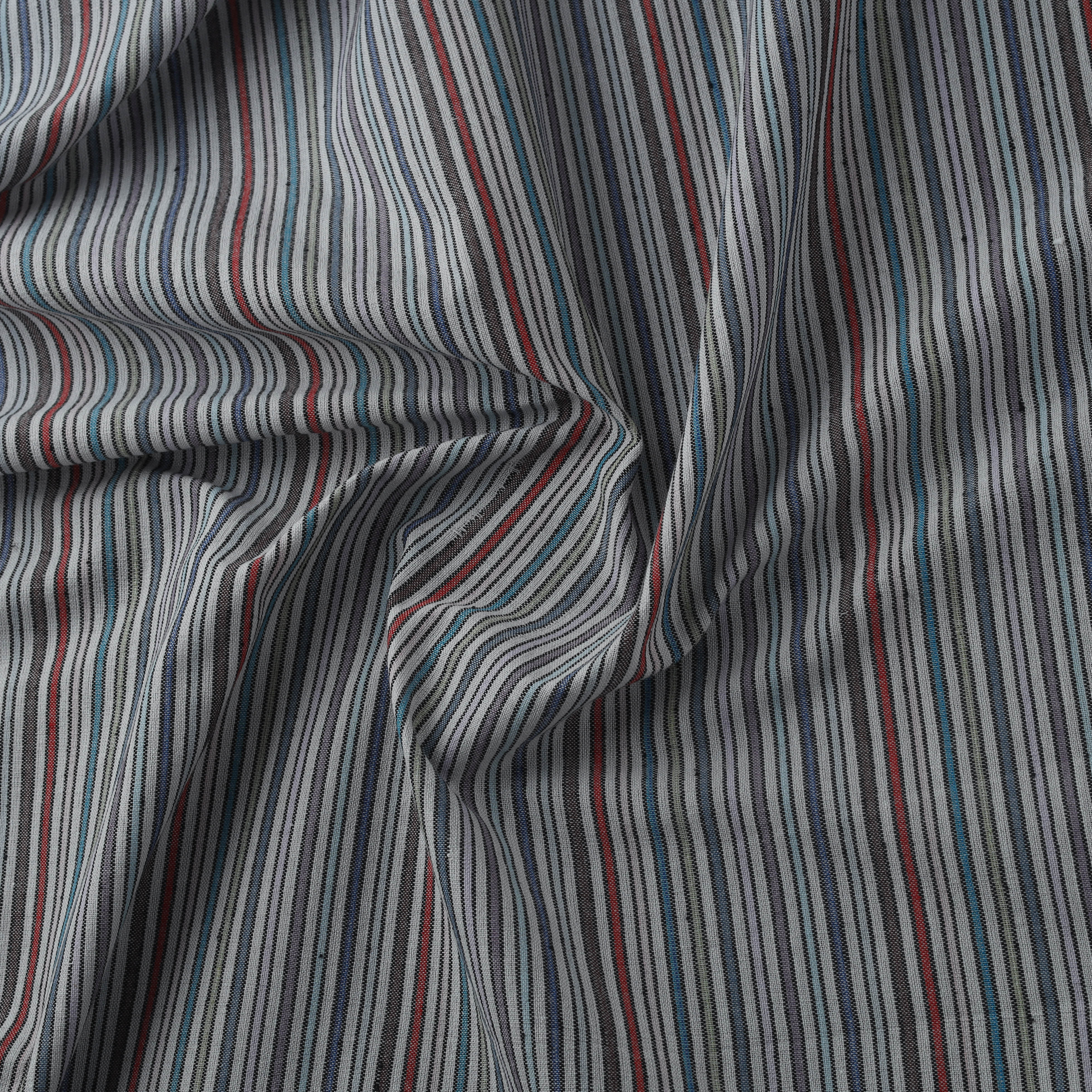 Grey - Jhiri Pure Handloom Cotton Fabric 25 - Image 3