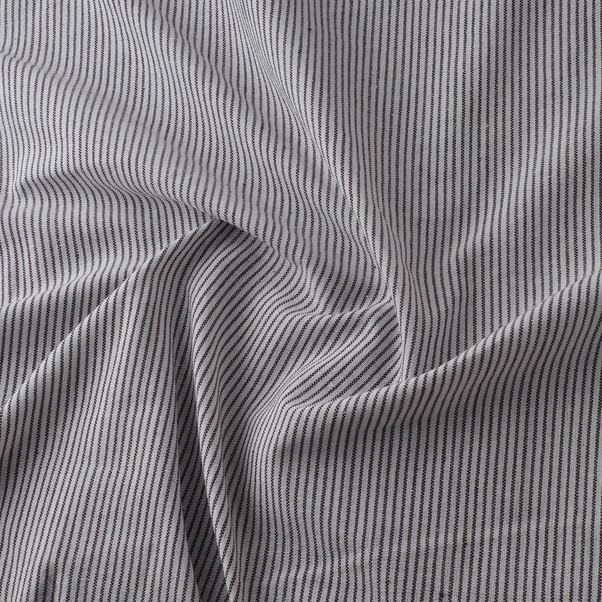 White - Jhiri Pure Handloom Stripes Cotton Fabric 06 - Image 3