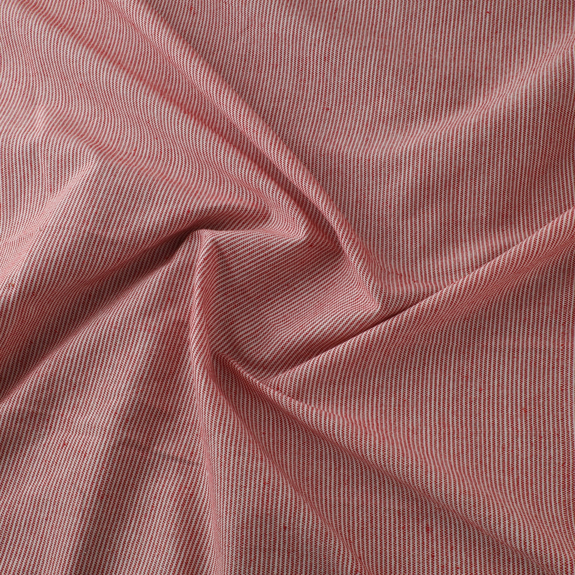 Pink - Jhiri Pure Handloom Stripes Cotton Fabric 10 - Image 3