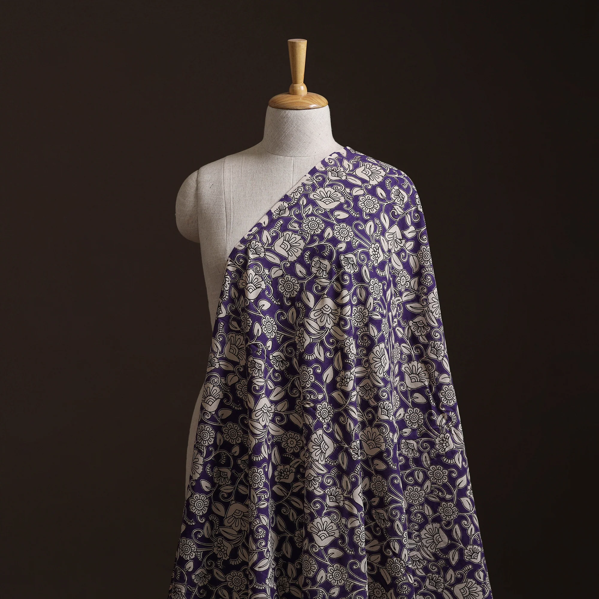 Purple - Kalamkari Printed Cotton Fabric 23