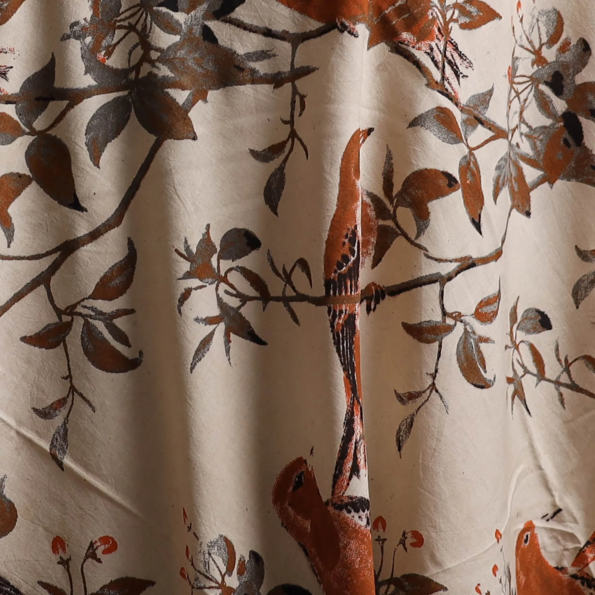 Beige - Kalamkari Printed Cotton Fabric 28 - Image 3