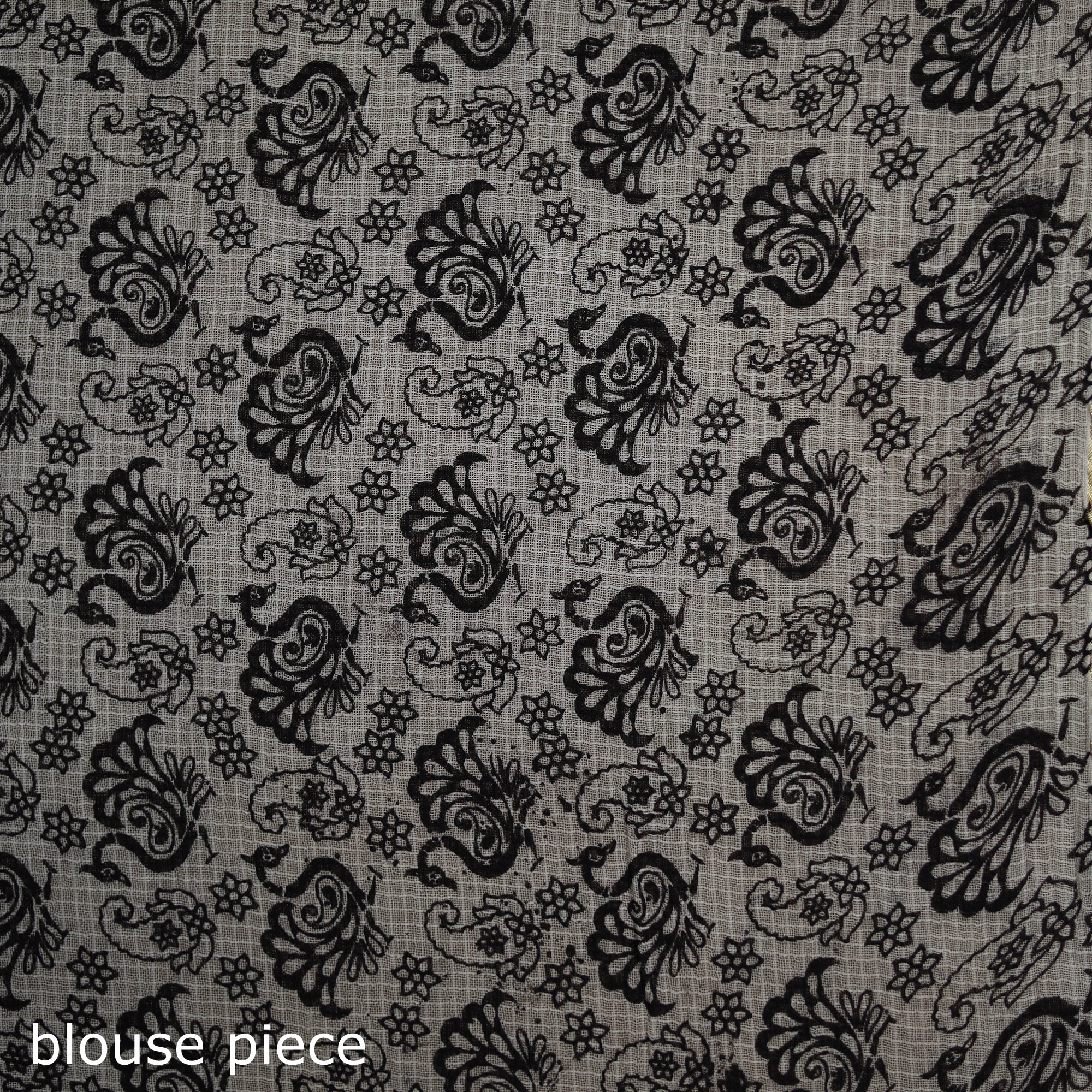 Kalamkari Printed Kota Doria Cotton Saree 05 - Image 5