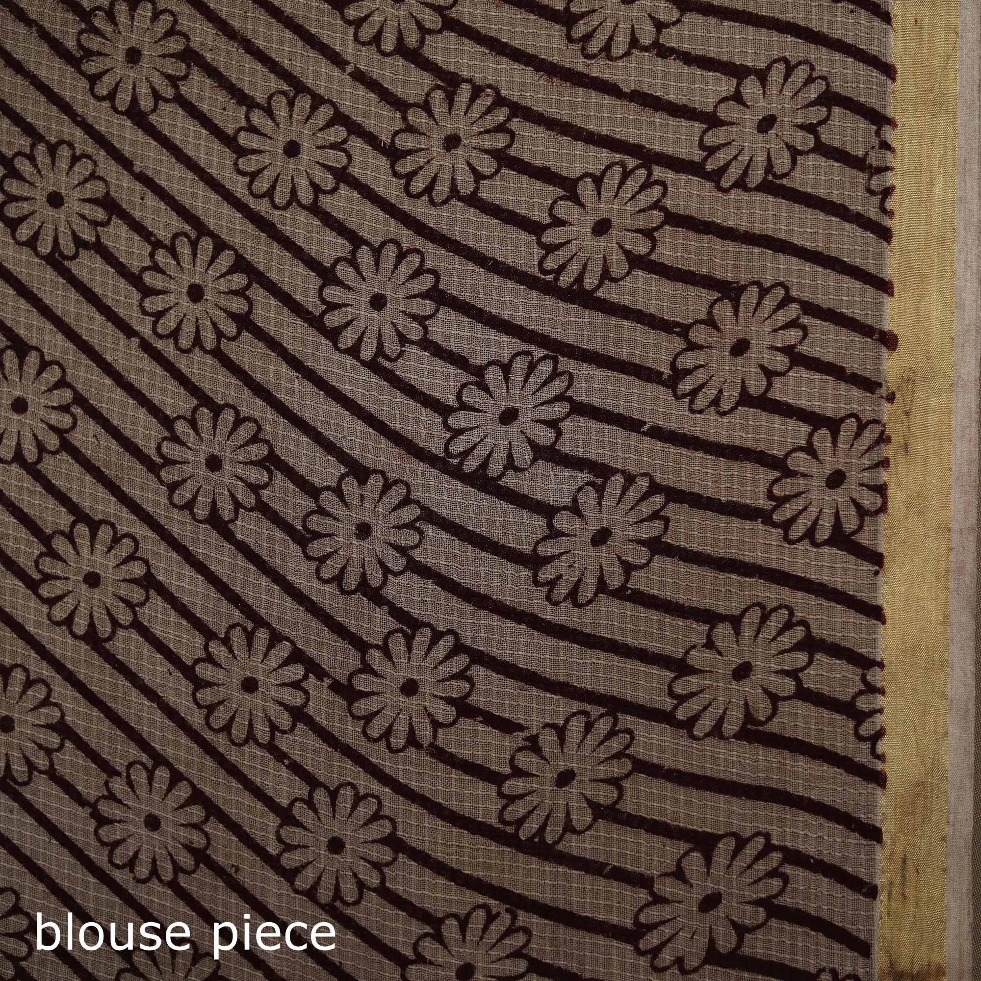 Kalamkari Printed Kota Doria Cotton Saree 07 - Image 5