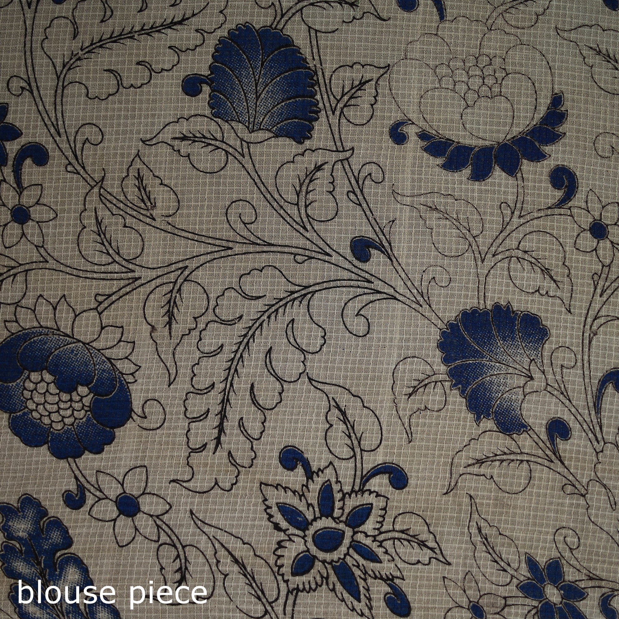 Kalamkari Printed Kota Doria Cotton Saree 11 - Image 5