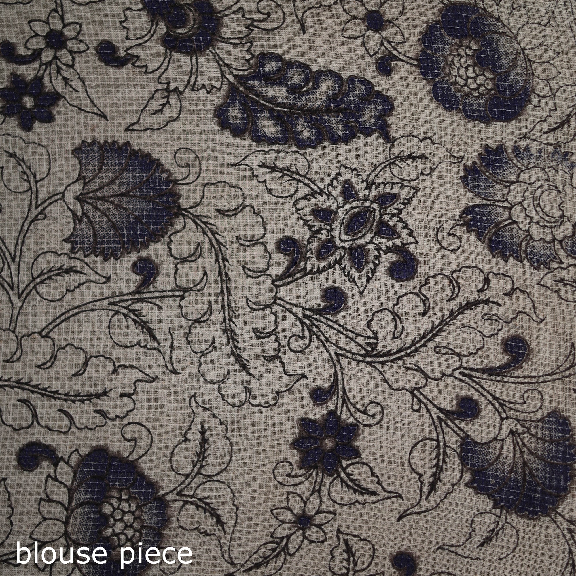 Kalamkari Printed Kota Doria Cotton Saree 15 - Image 5