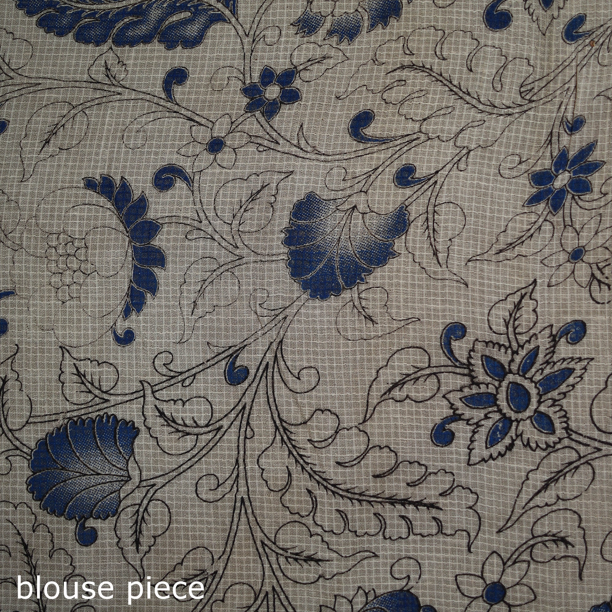 Kalamkari Printed Kota Doria Cotton Saree 17 - Image 5